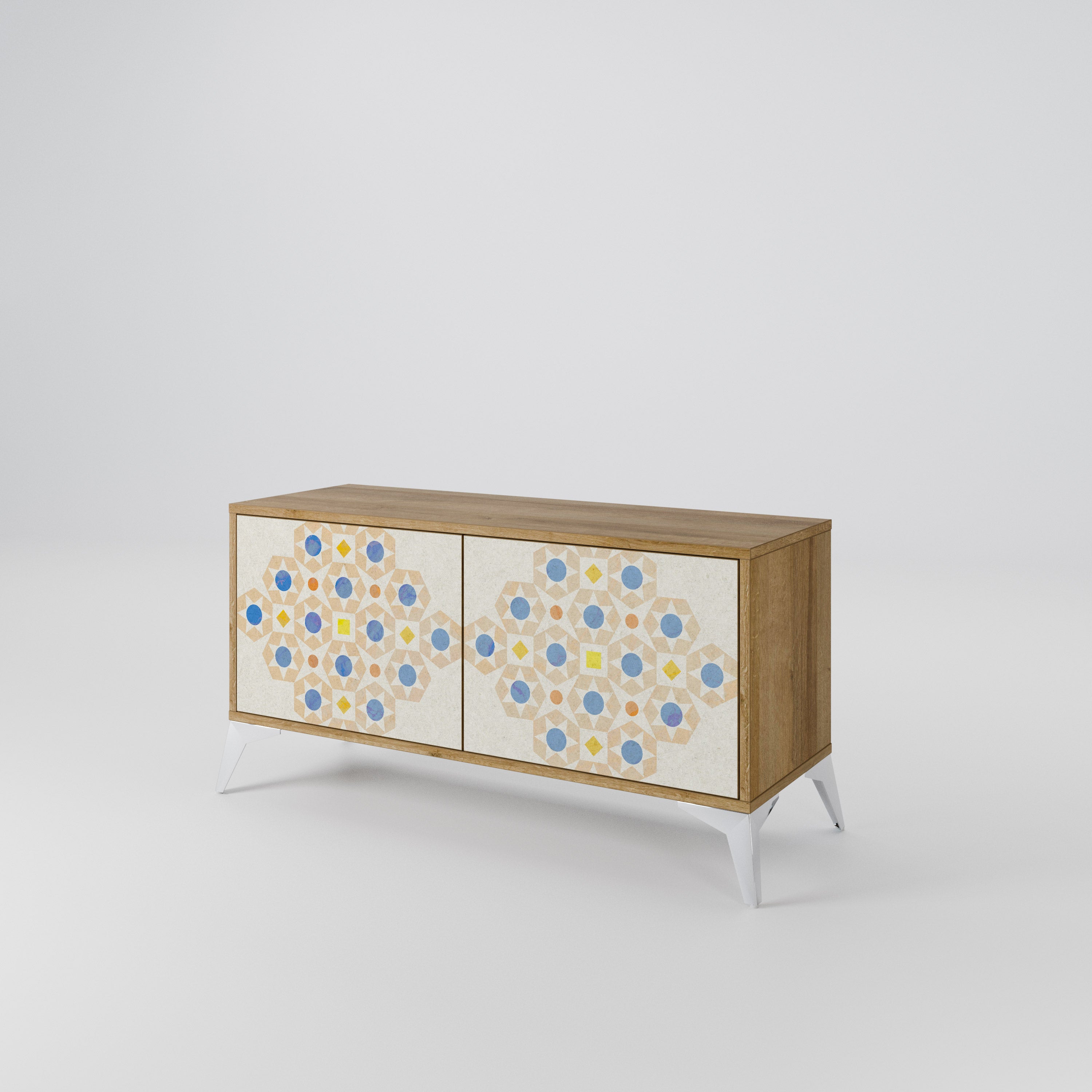 PATTERNED PRISM Kompaktowa szafka RTV 2-drzwiowa