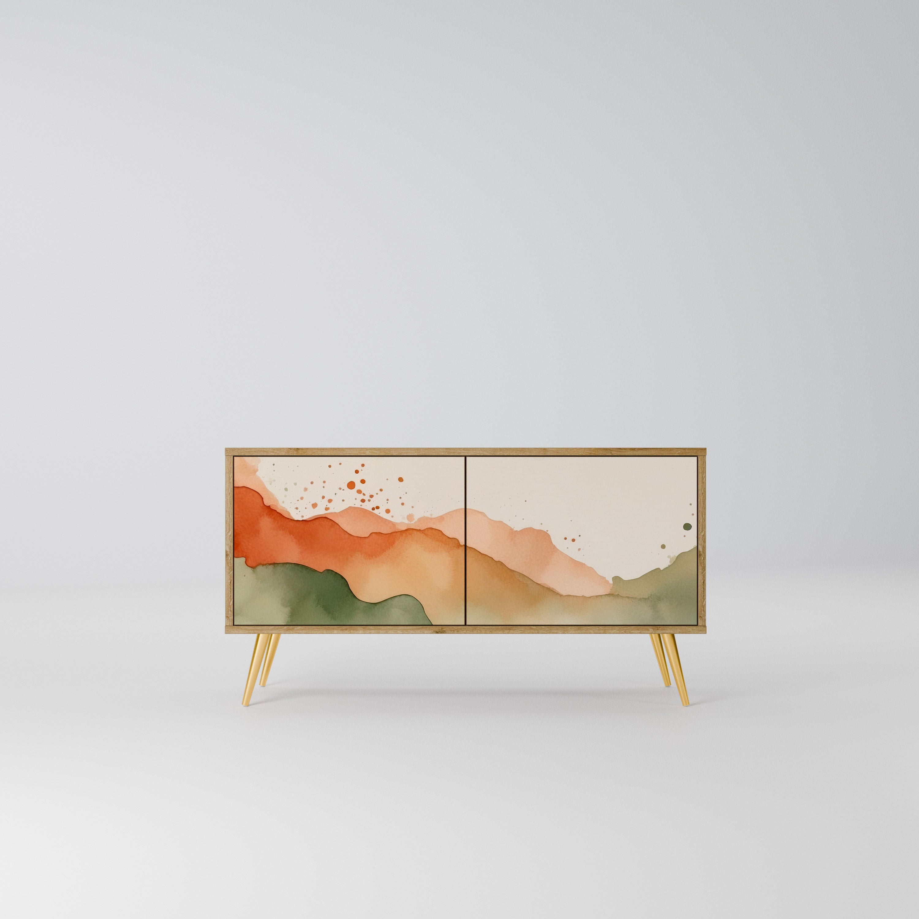 WATERCOLOUR PEAKS Kompaktowa szafka RTV 2-drzwiowa