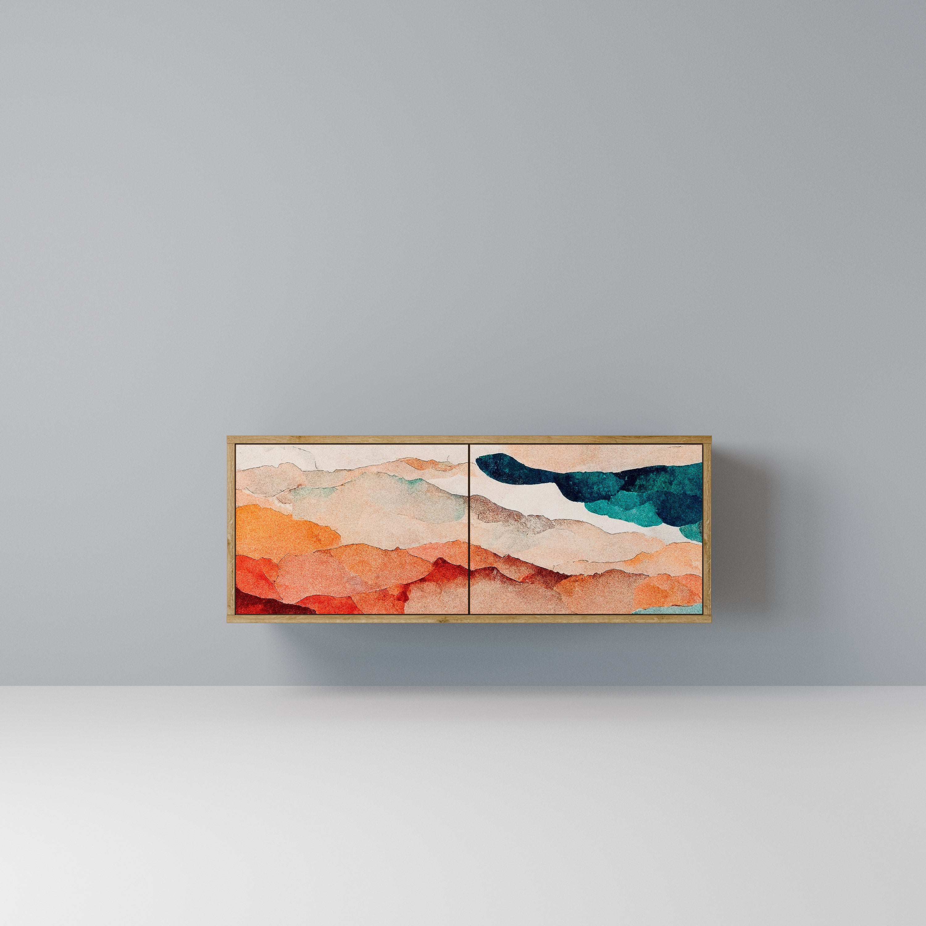 ABSTRACT LANDSCAPE Kompaktowa szafka RTV 2-drzwiowa