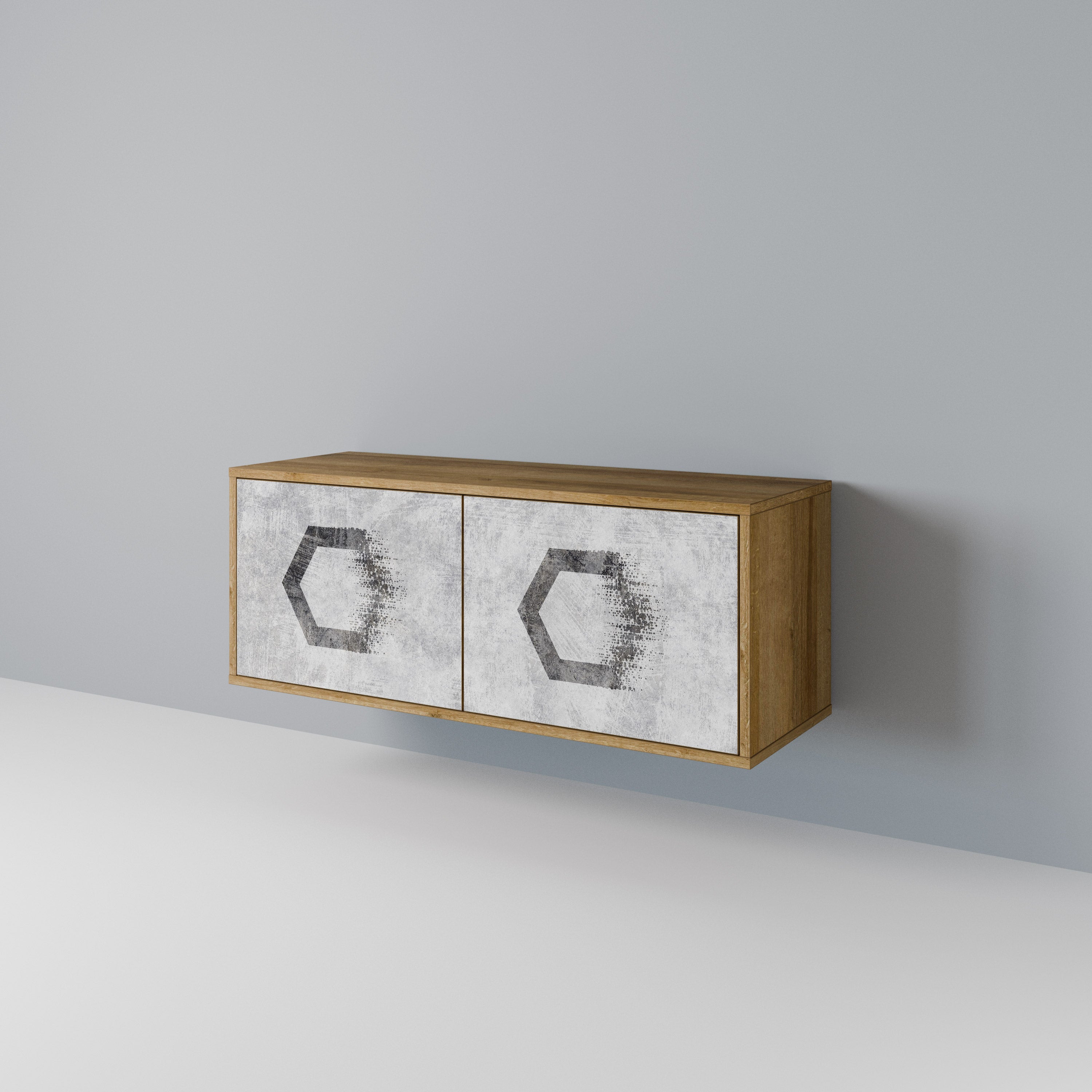 HEXAGONAL FIGURES Kompaktowa szafka RTV 2-drzwiowa