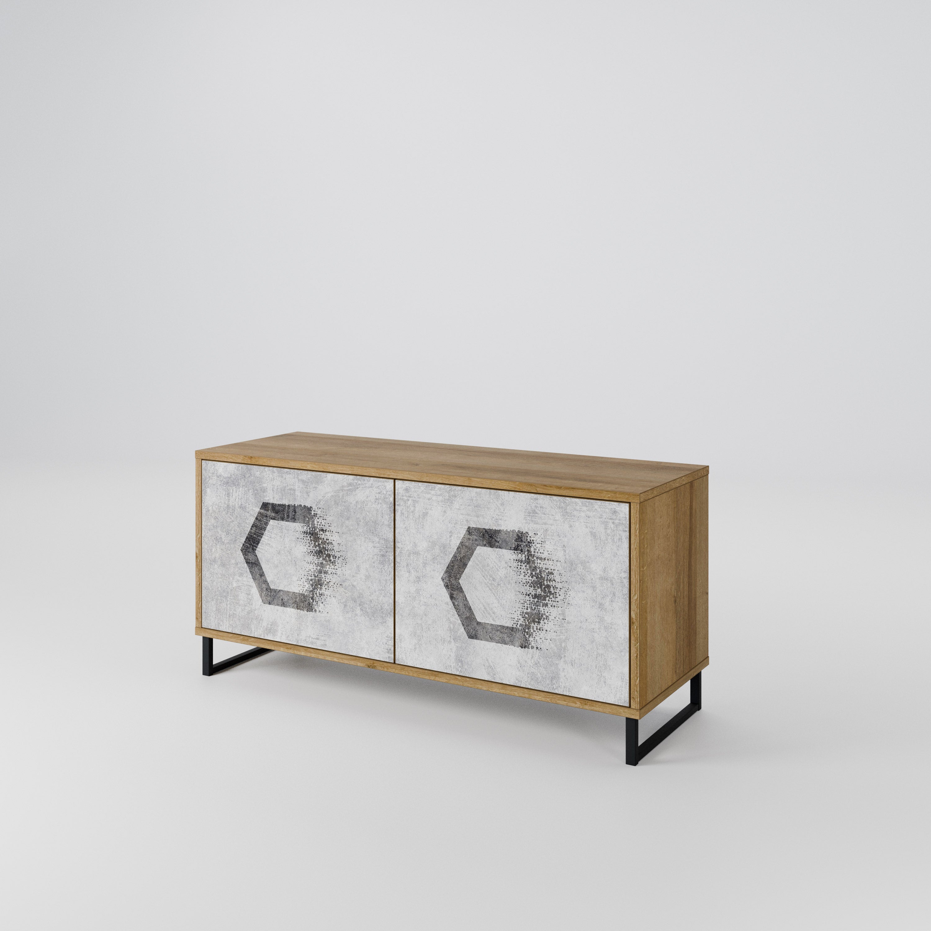 HEXAGONAL FIGURES Kompaktowa szafka RTV 2-drzwiowa