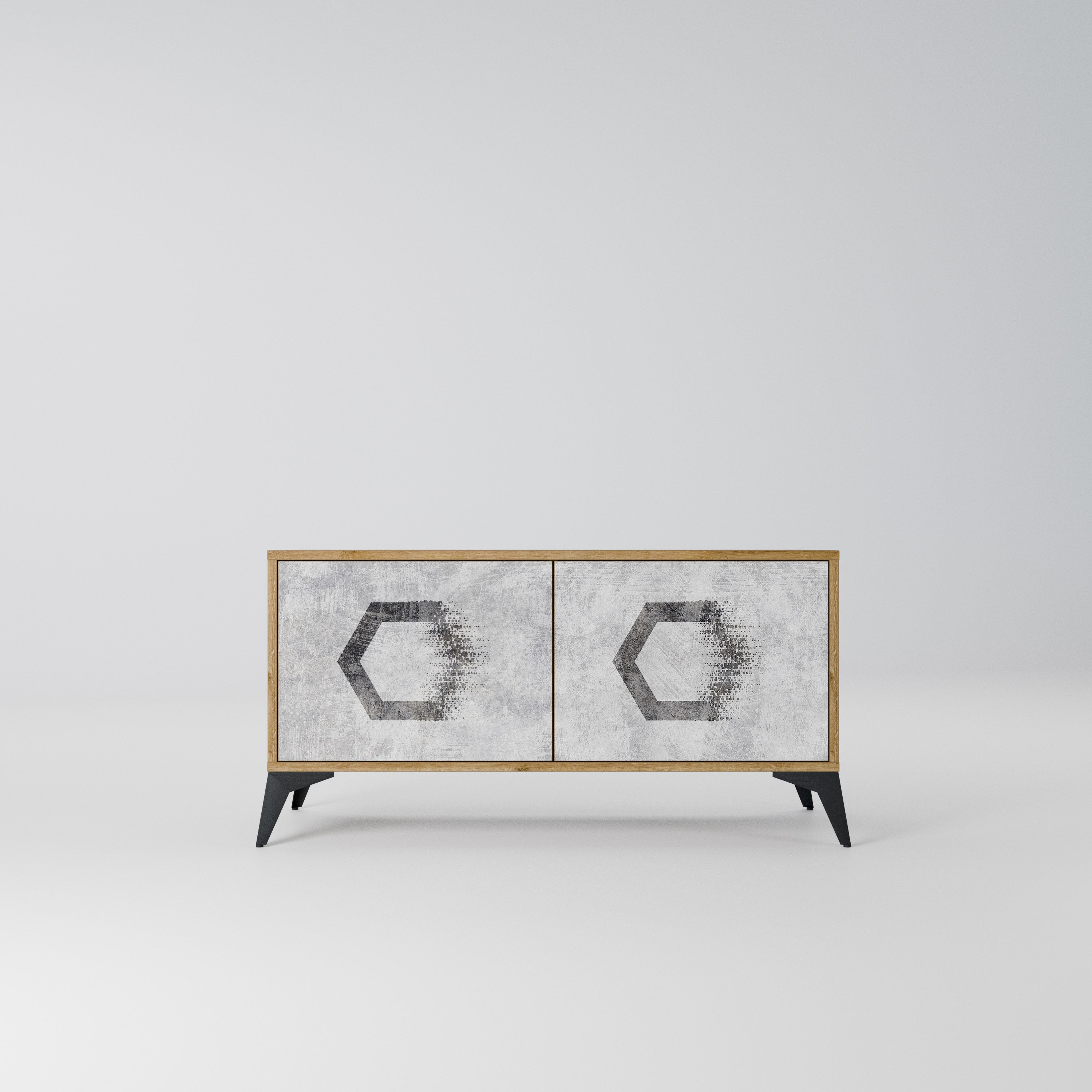 HEXAGONAL FIGURES Kompaktowa szafka RTV 2-drzwiowa