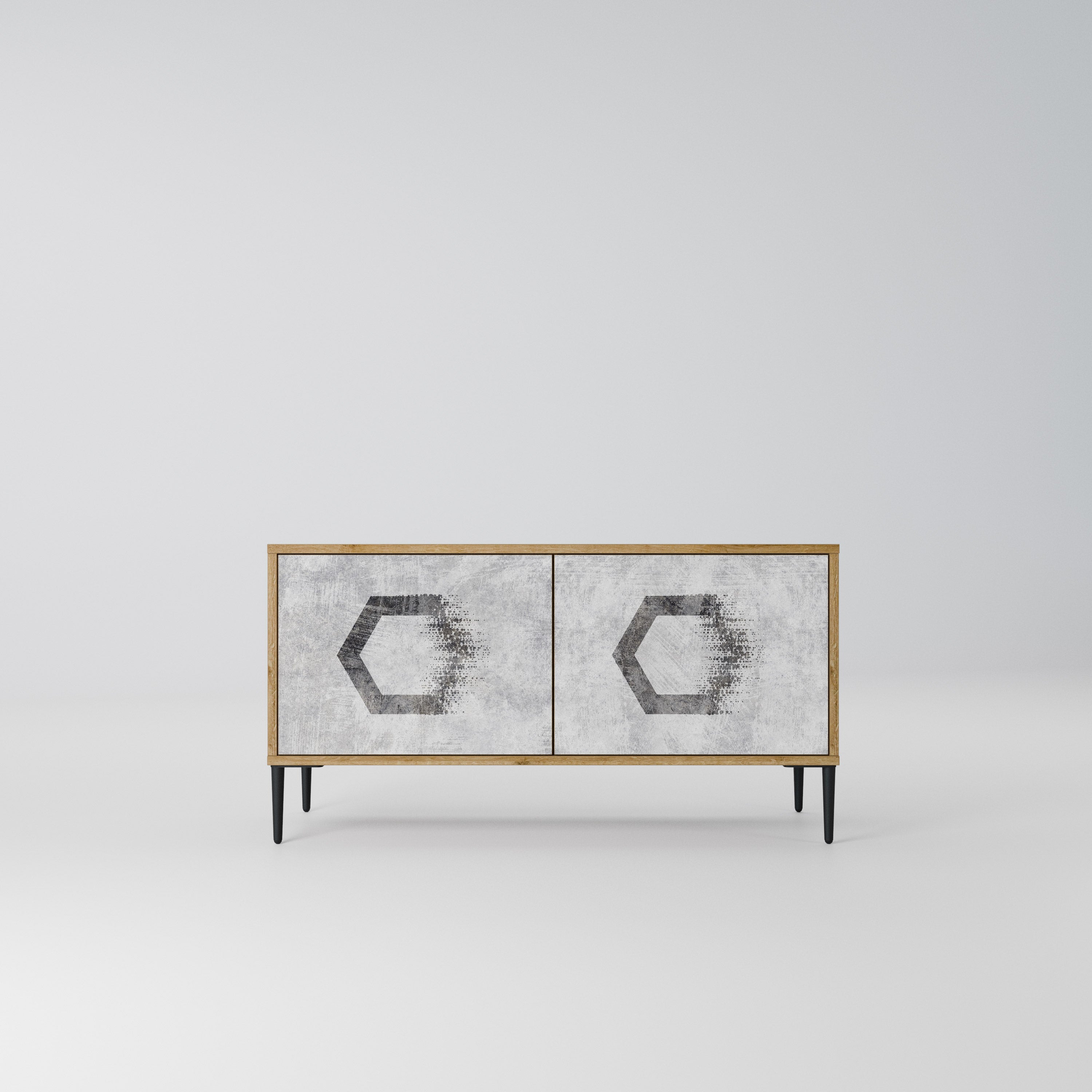 HEXAGONAL FIGURES Kompaktowa szafka RTV 2-drzwiowa