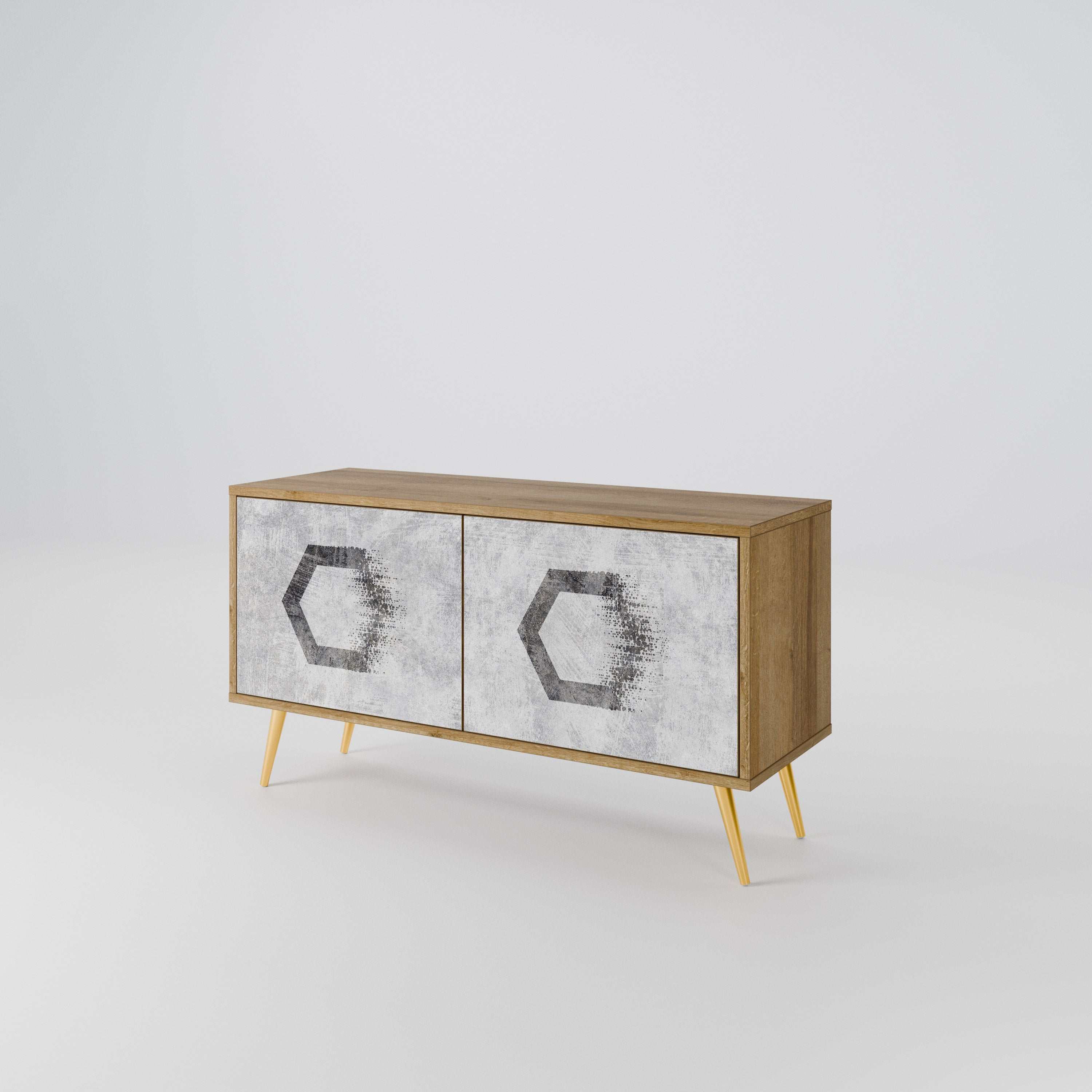 HEXAGONAL FIGURES Kompaktowa szafka RTV 2-drzwiowa