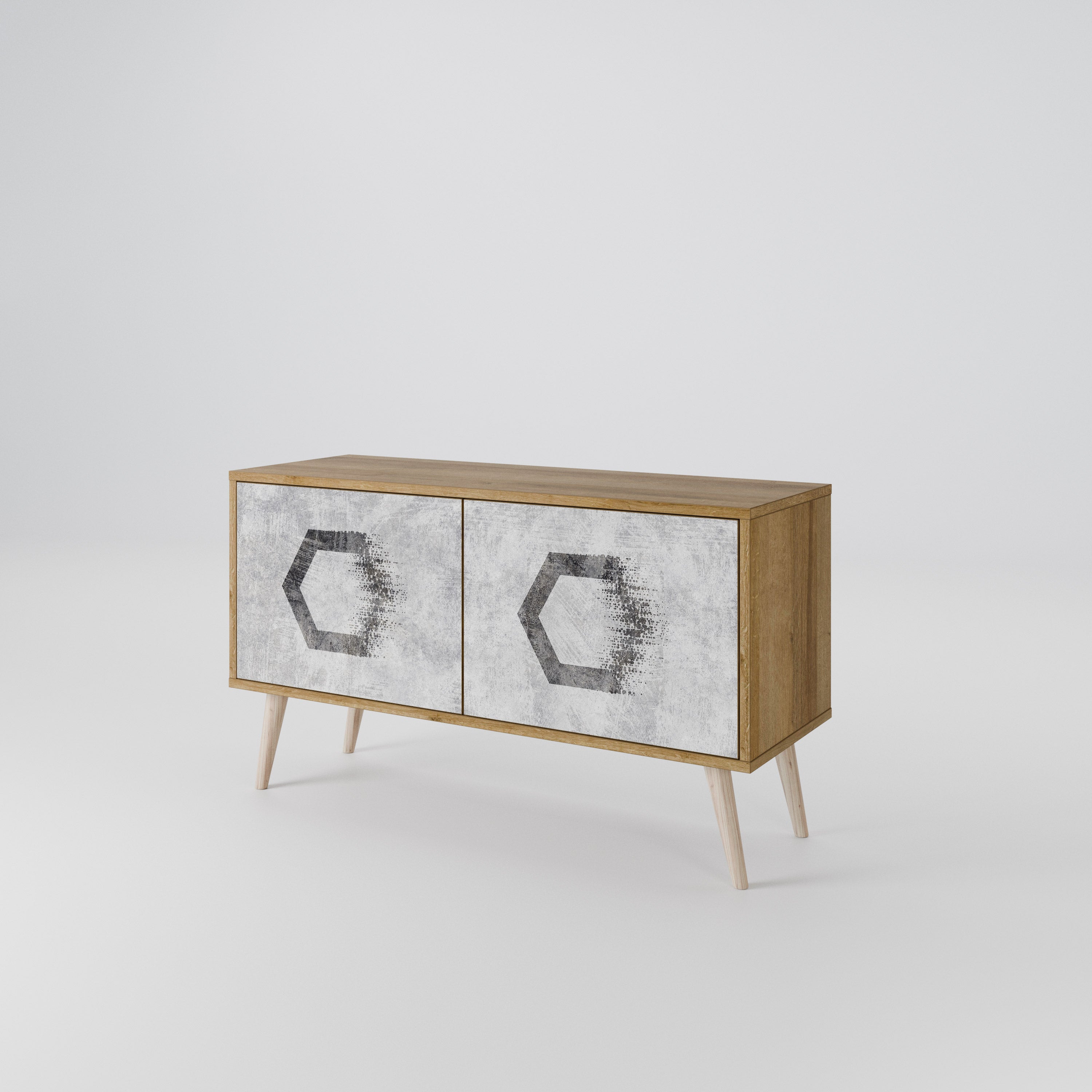 HEXAGONAL FIGURES Kompaktowa szafka RTV 2-drzwiowa