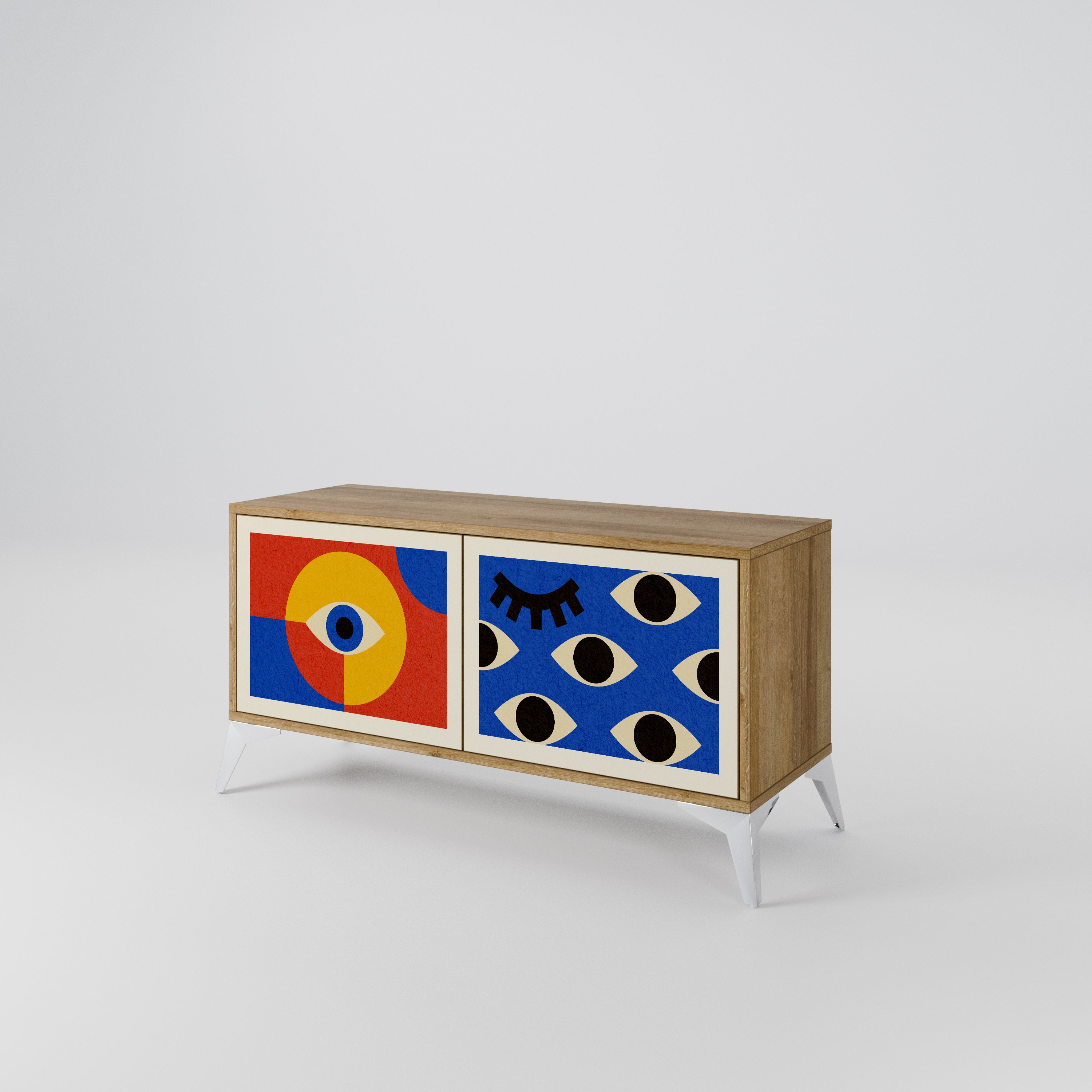 GEOMETRIC EYES Kompaktowa szafka RTV 2-drzwiowa