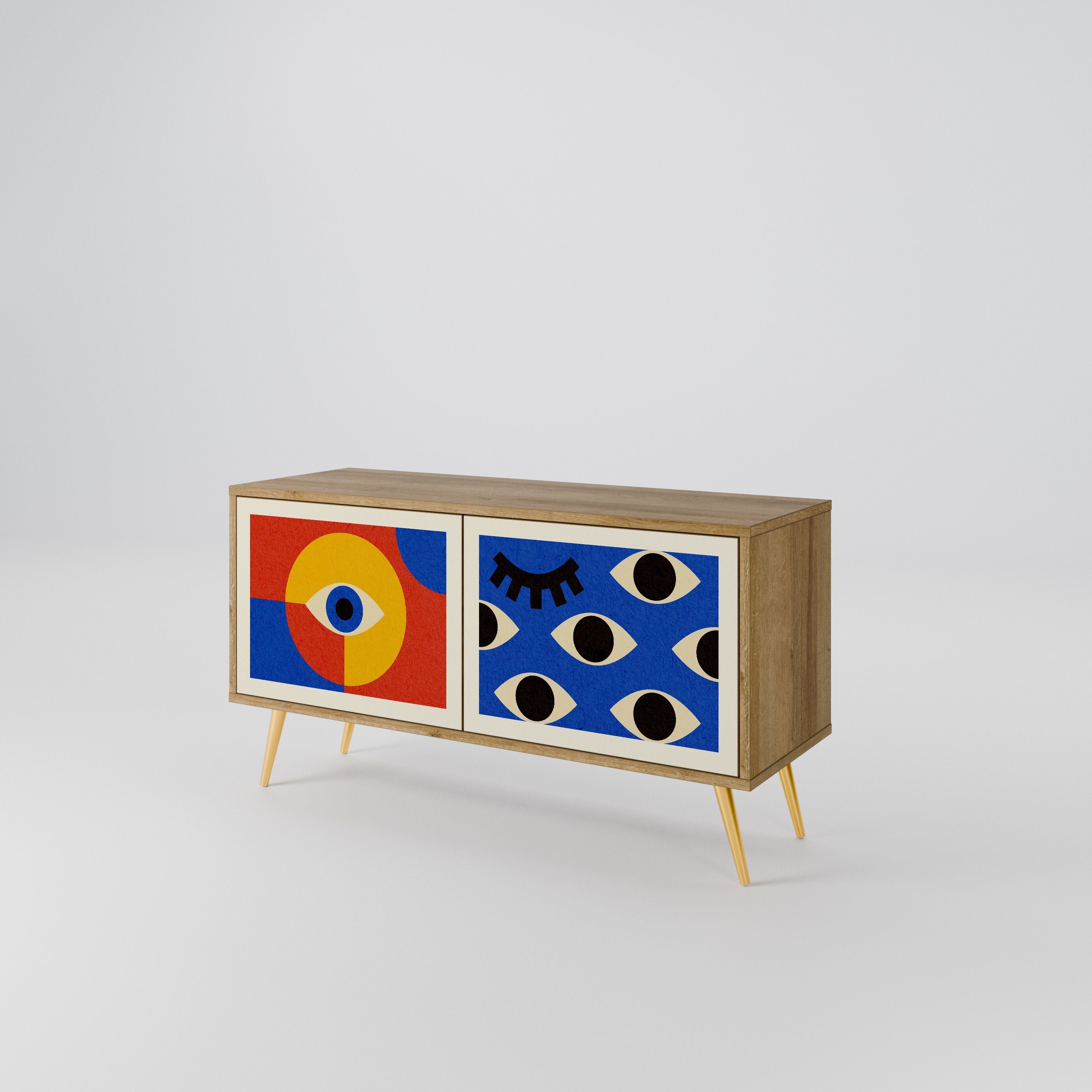 GEOMETRIC EYES Kompaktowa szafka RTV 2-drzwiowa