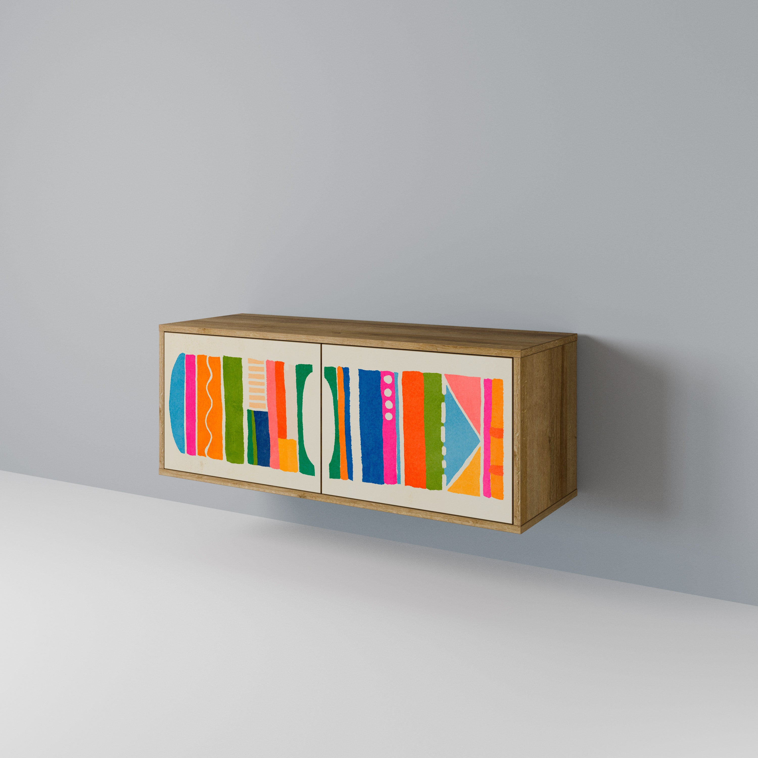 GEOMETRIC SHINE Kompaktowa szafka RTV 2-drzwiowa