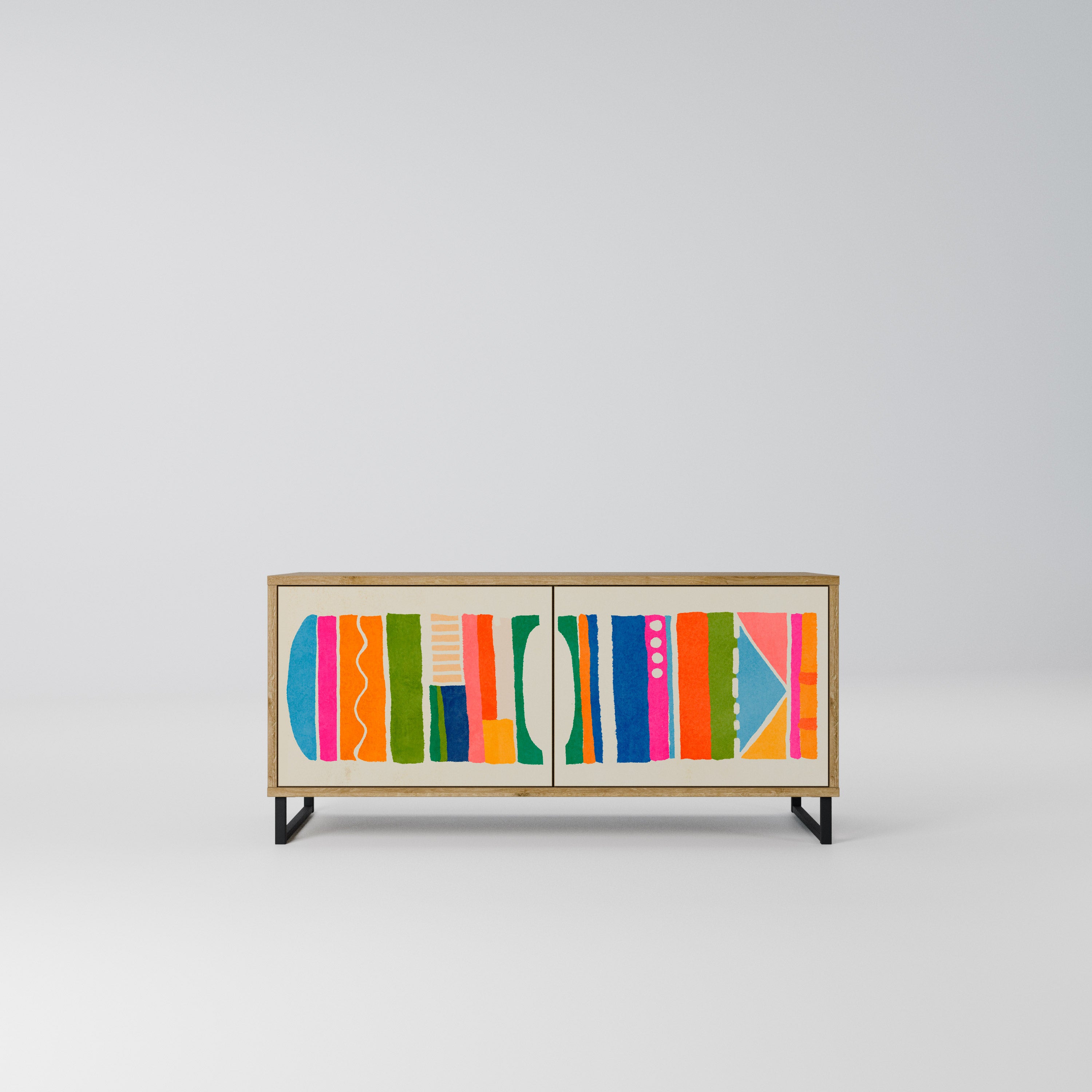 GEOMETRIC SHINE Kompaktowa szafka RTV 2-drzwiowa