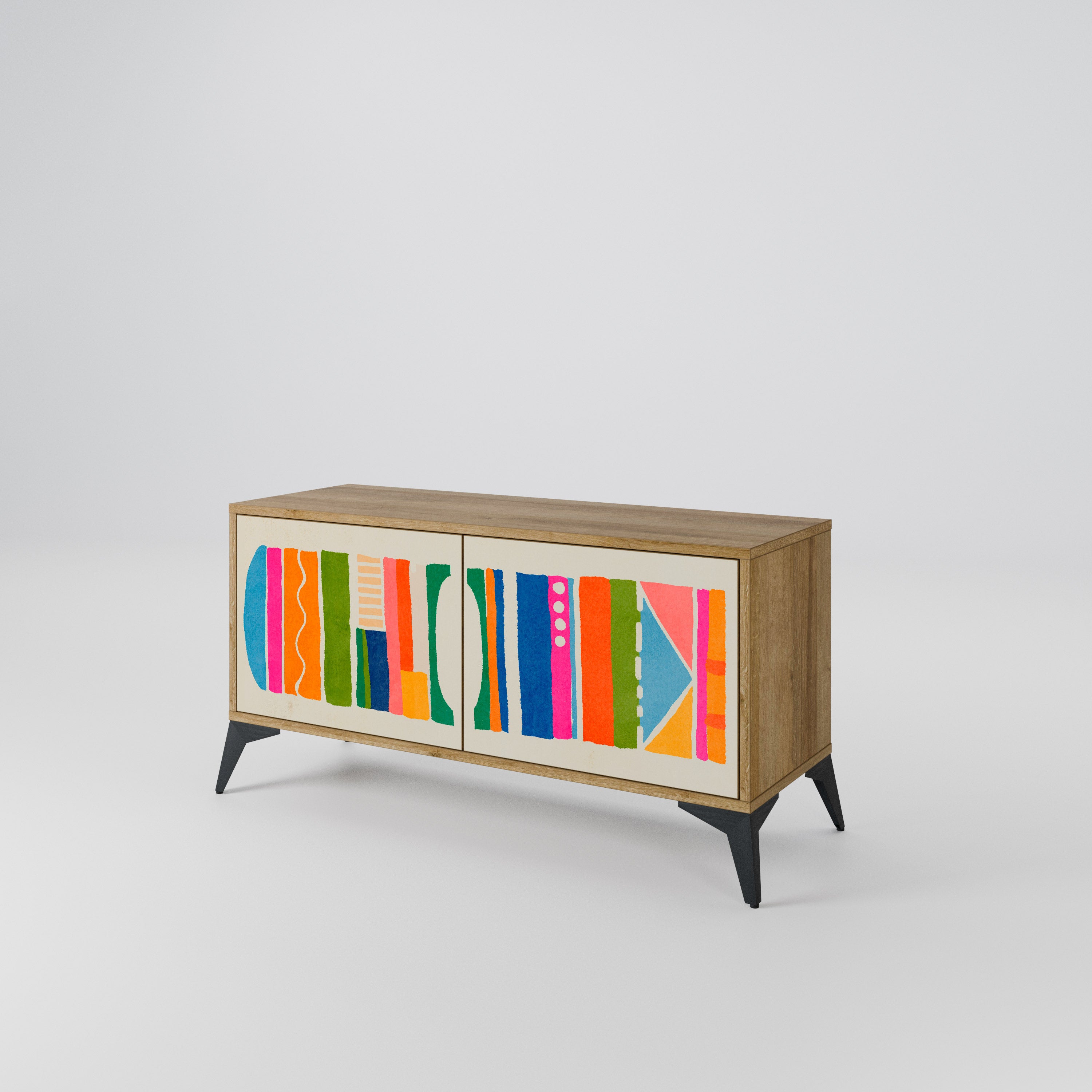 GEOMETRIC SHINE Kompaktowa szafka RTV 2-drzwiowa