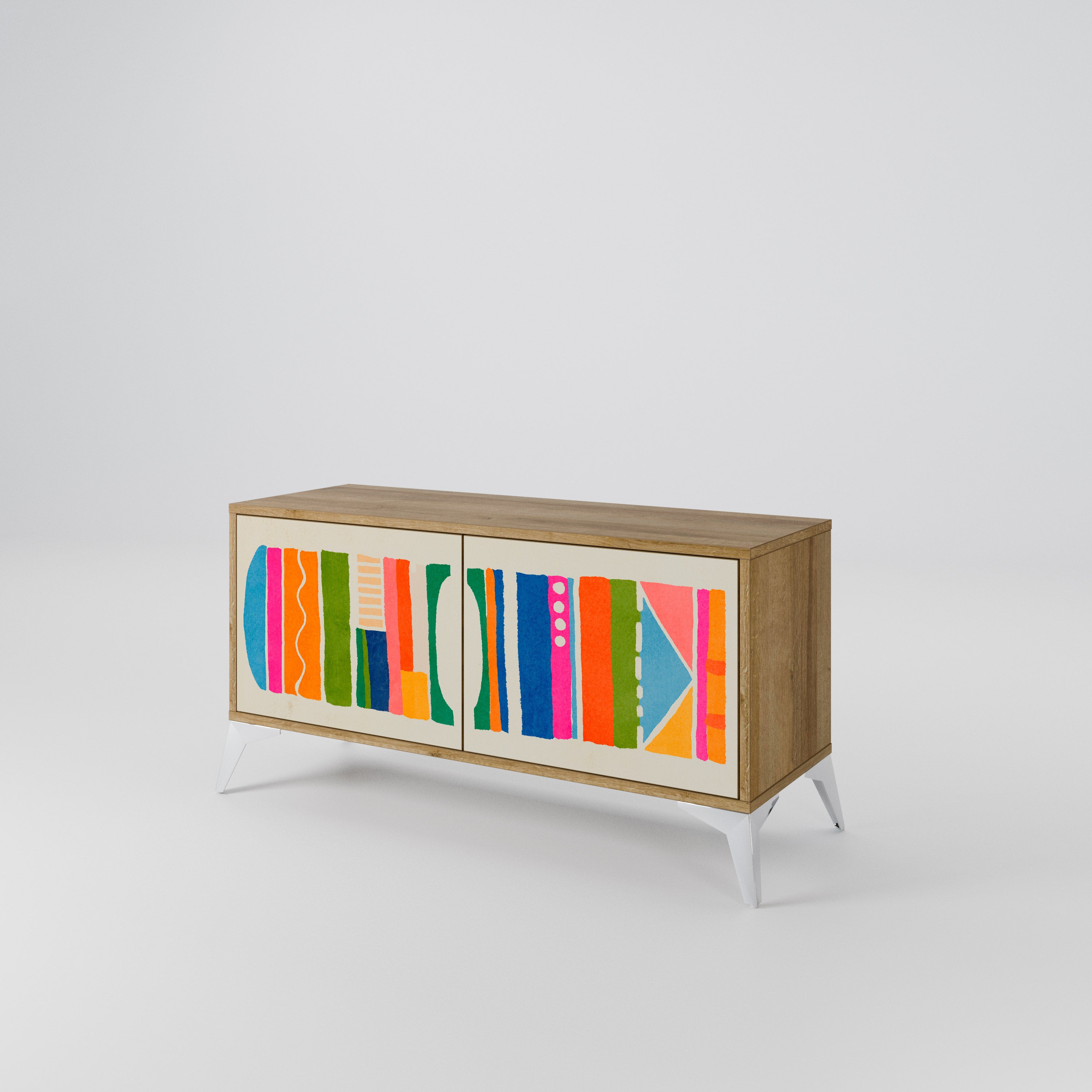 GEOMETRIC SHINE Kompaktowa szafka RTV 2-drzwiowa