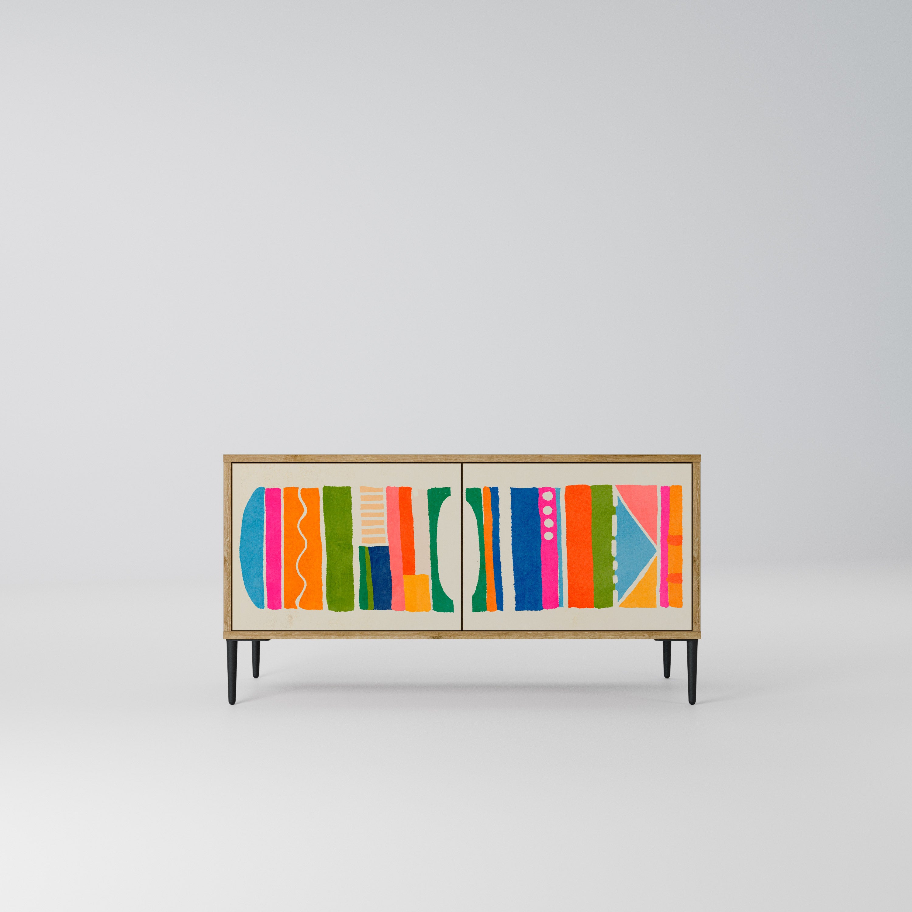 GEOMETRIC SHINE Kompaktowa szafka RTV 2-drzwiowa