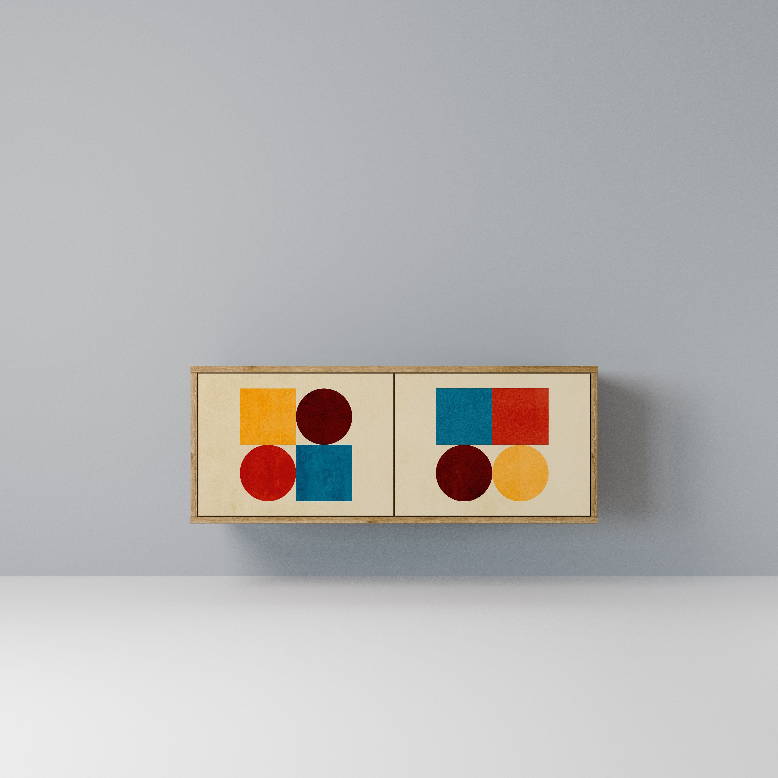 GEOMETRIC PUZZLE Kompaktowa szafka RTV 2-drzwiowa