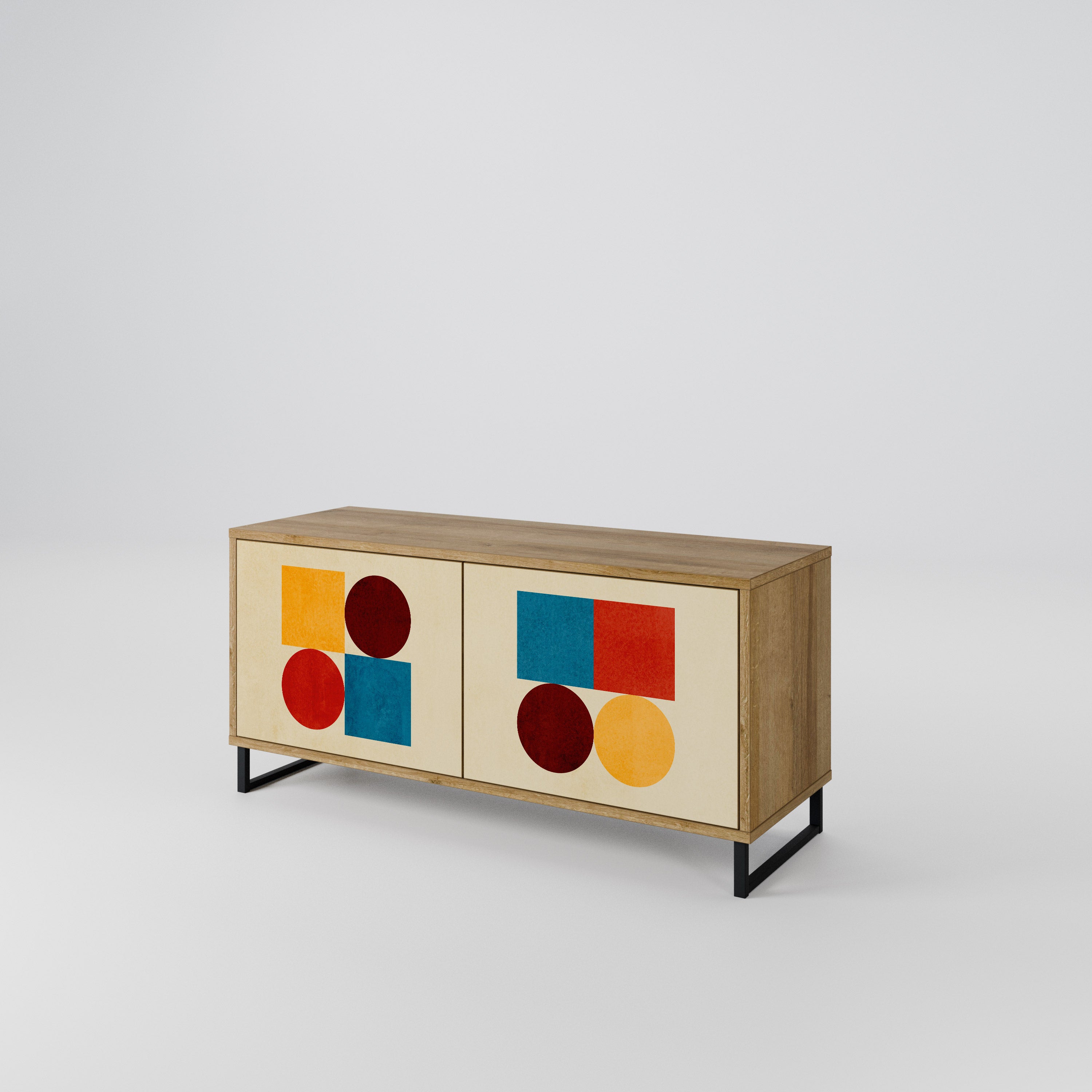 GEOMETRIC PUZZLE Kompaktowa szafka RTV 2-drzwiowa