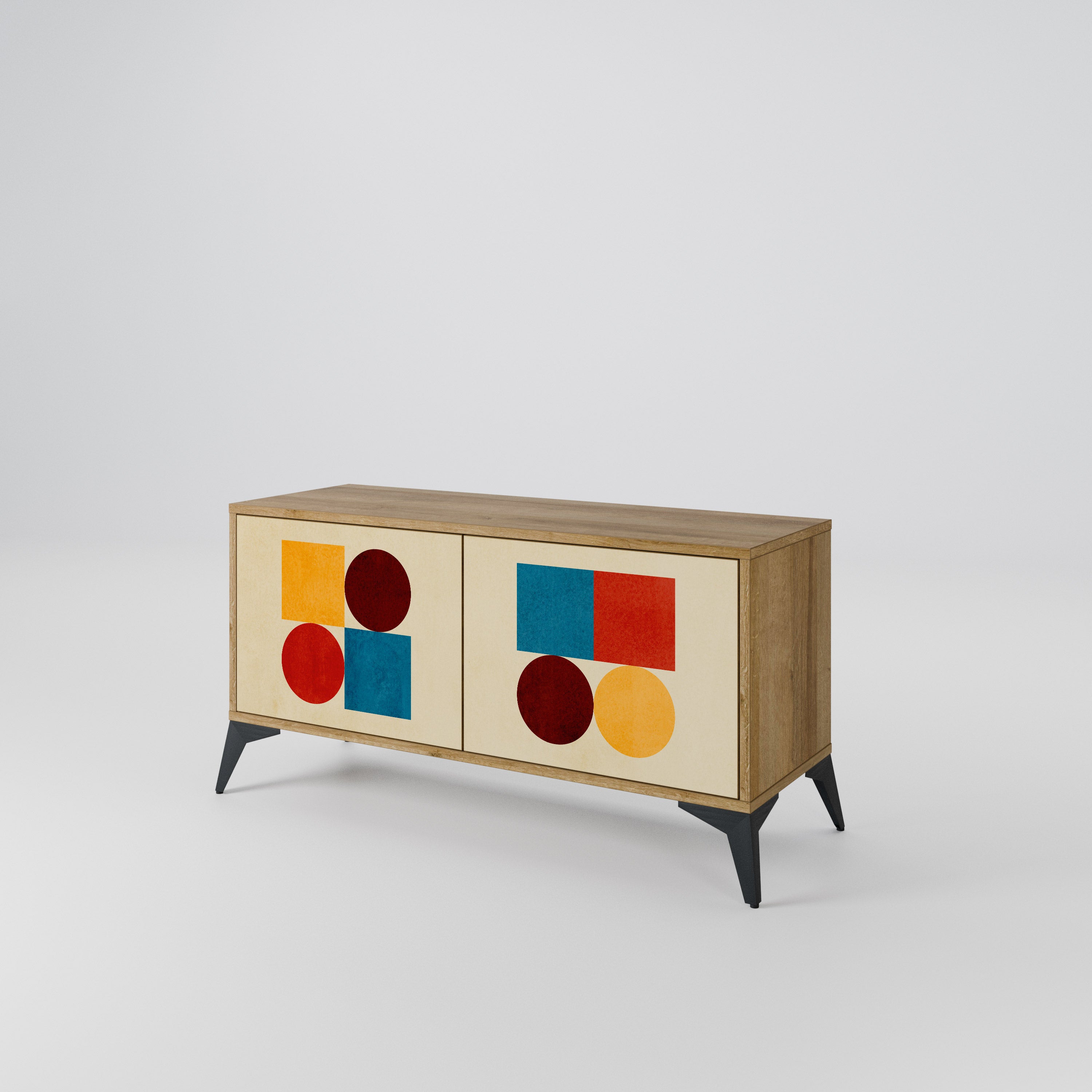 GEOMETRIC PUZZLE Kompaktowa szafka RTV 2-drzwiowa