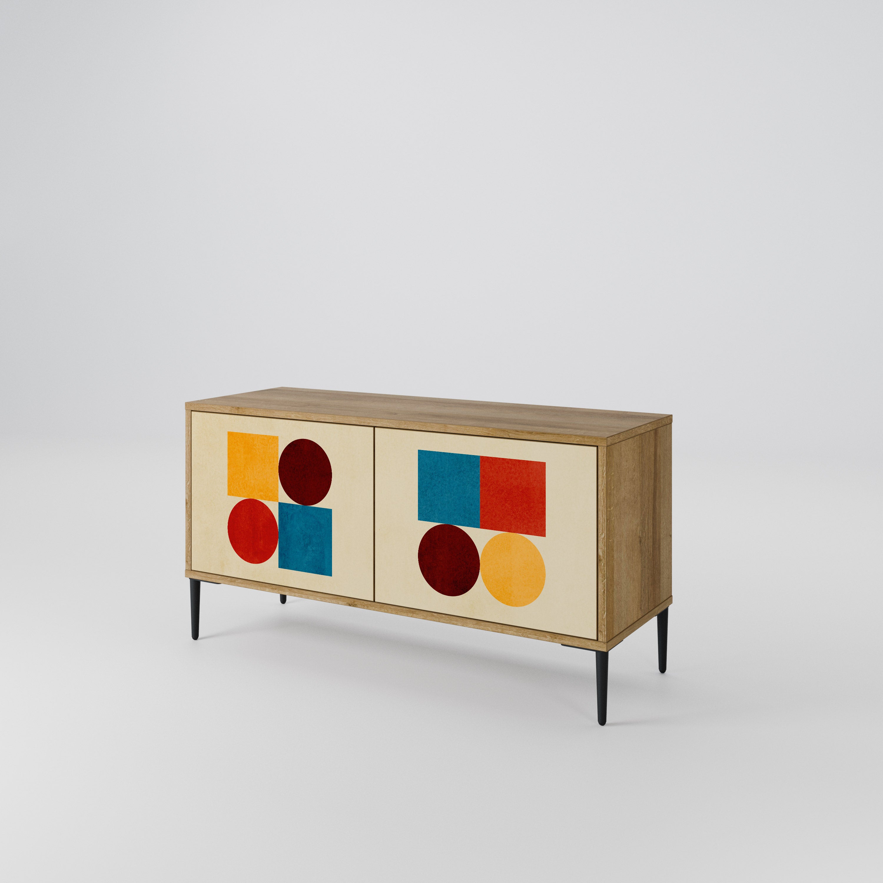 GEOMETRIC PUZZLE Kompaktowa szafka RTV 2-drzwiowa