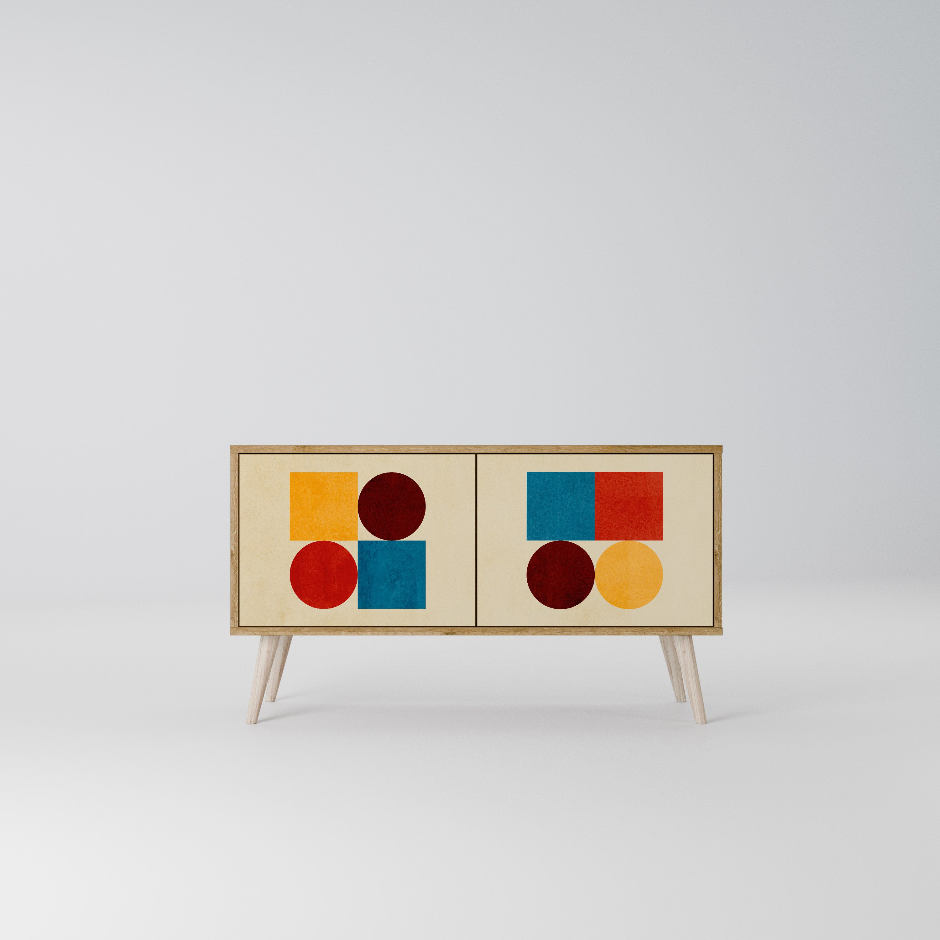 GEOMETRIC PUZZLE Kompaktowa szafka RTV 2-drzwiowa