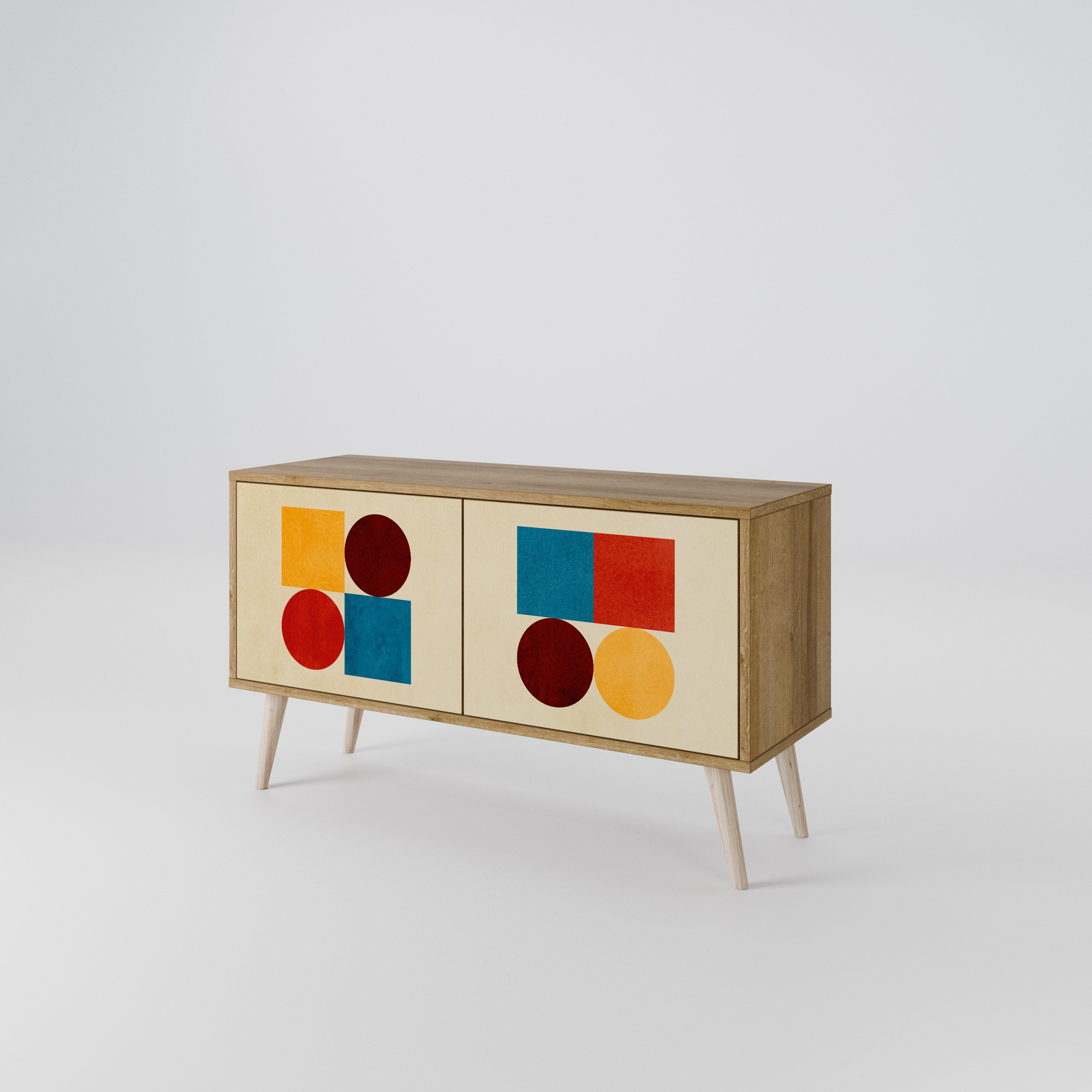 GEOMETRIC PUZZLE Kompaktowa szafka RTV 2-drzwiowa