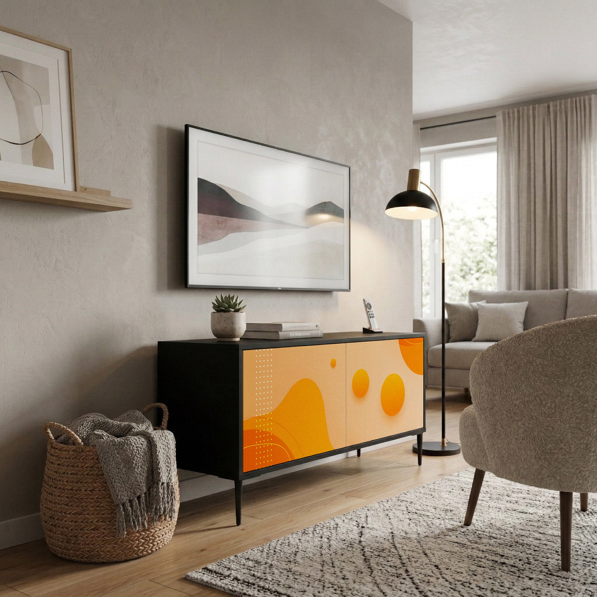 ORANGE ARRANGEMENT Kompaktowa szafka RTV 2-drzwiowa
