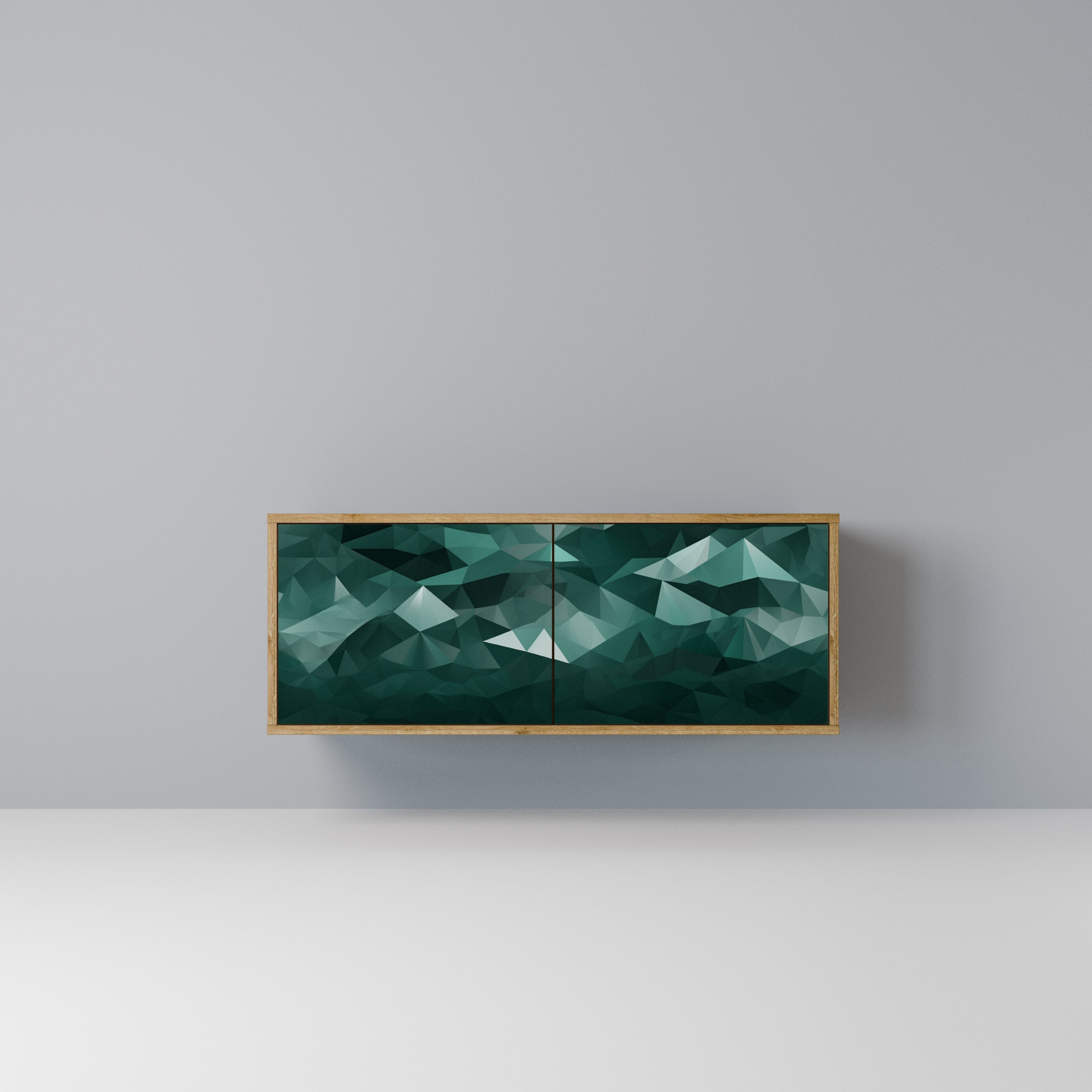 POLYGONAL FLOATING Kompaktowa szafka RTV 2-drzwiowa