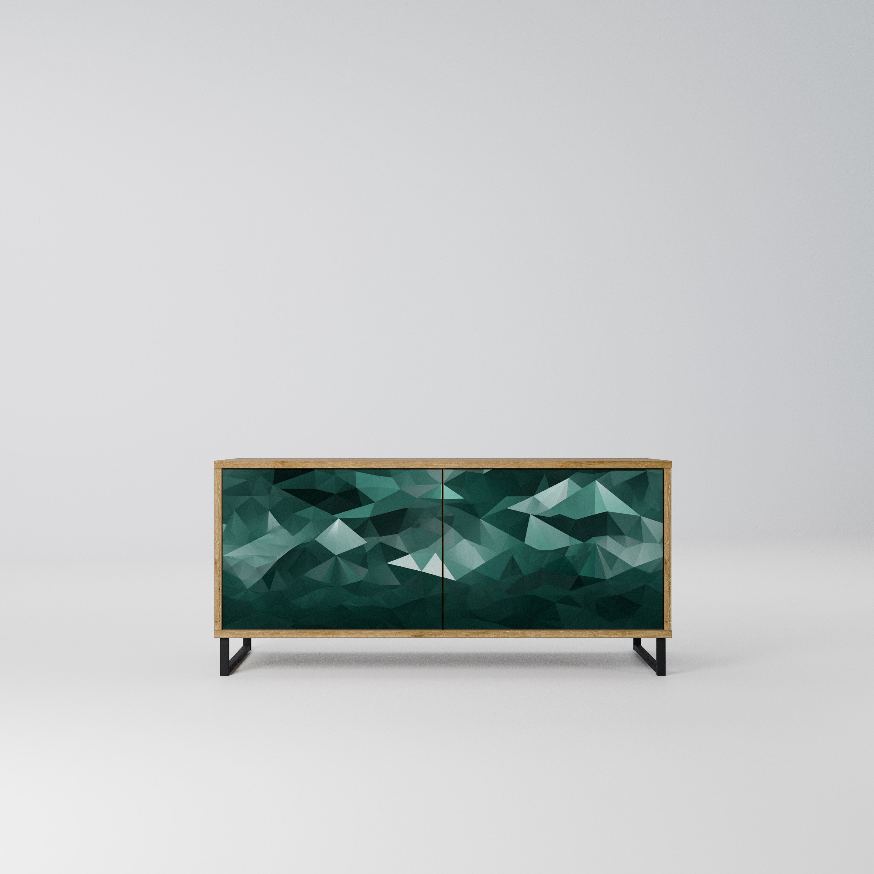 POLYGONAL FLOATING Kompaktowa szafka RTV 2-drzwiowa