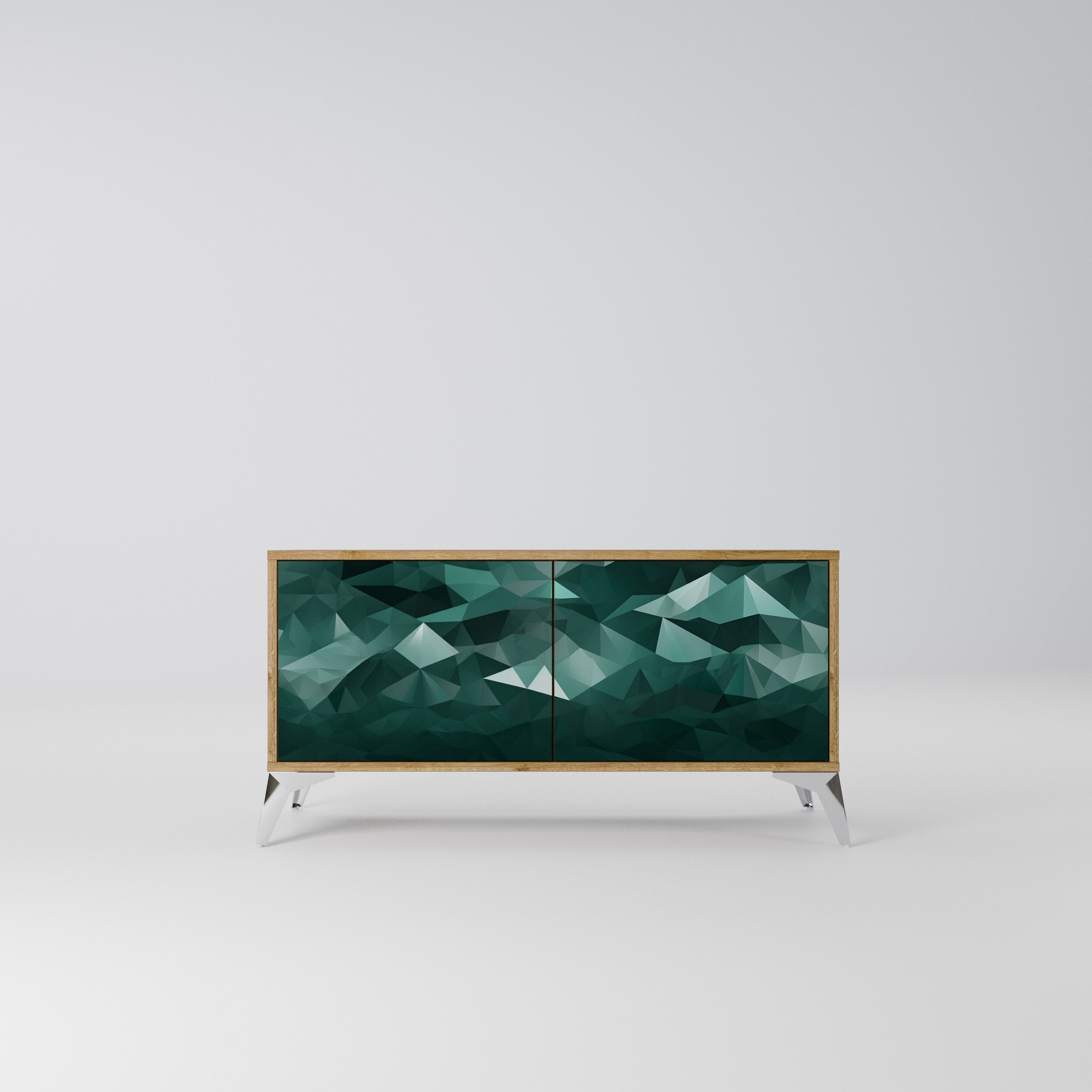 POLYGONAL FLOATING Kompaktowa szafka RTV 2-drzwiowa