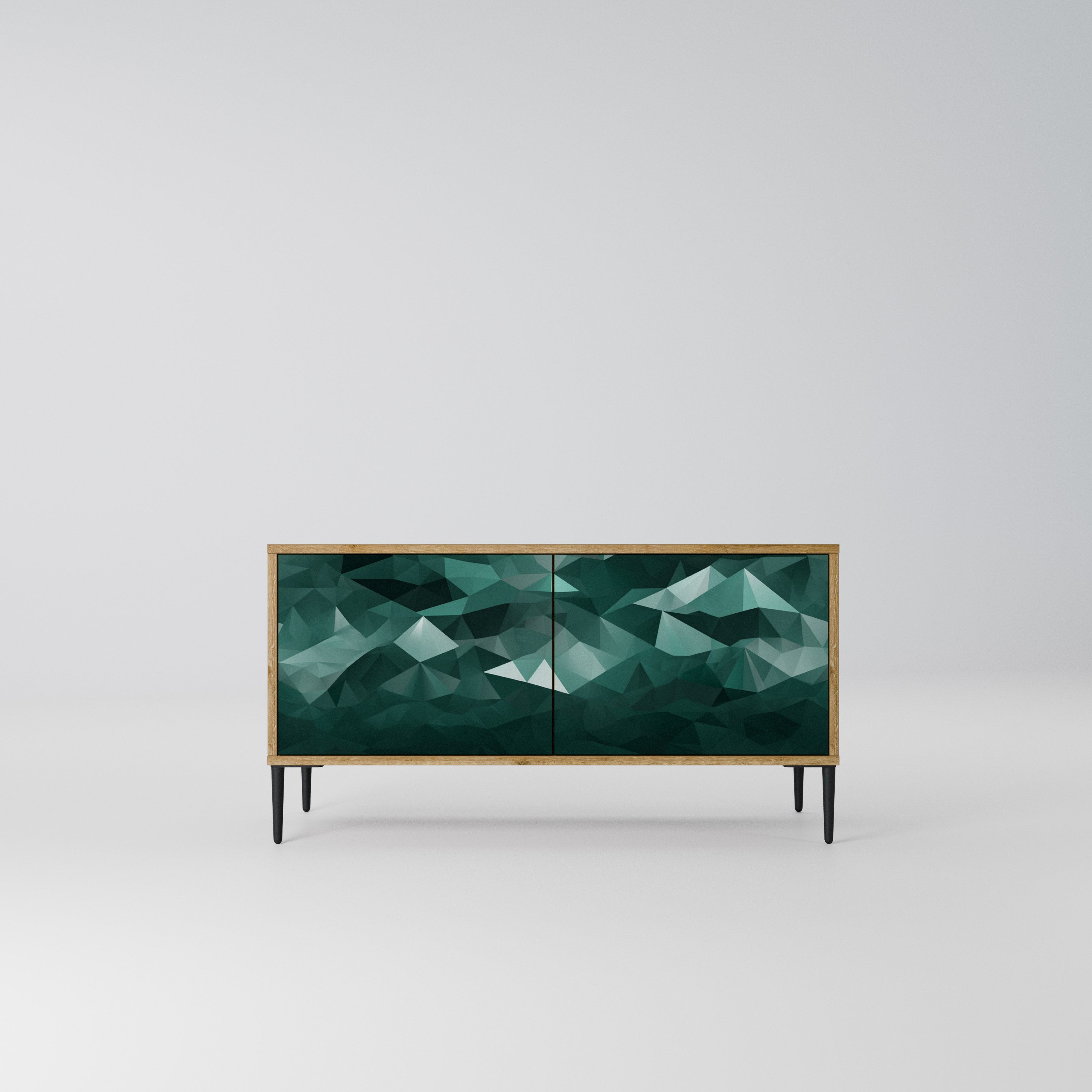 POLYGONAL FLOATING Kompaktowa szafka RTV 2-drzwiowa