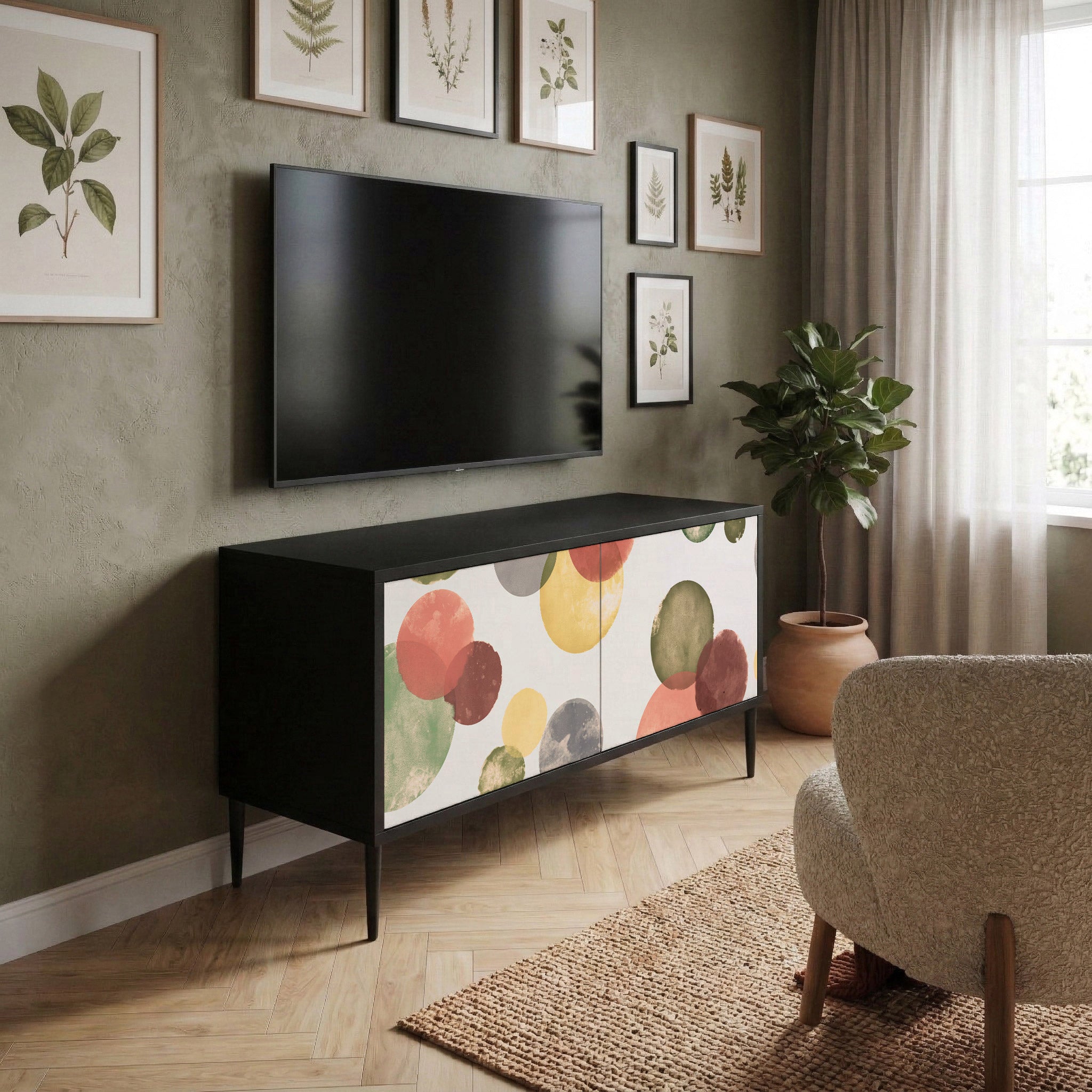 FLEETING HAPPINESS Kompaktowa szafka RTV 2-drzwiowa