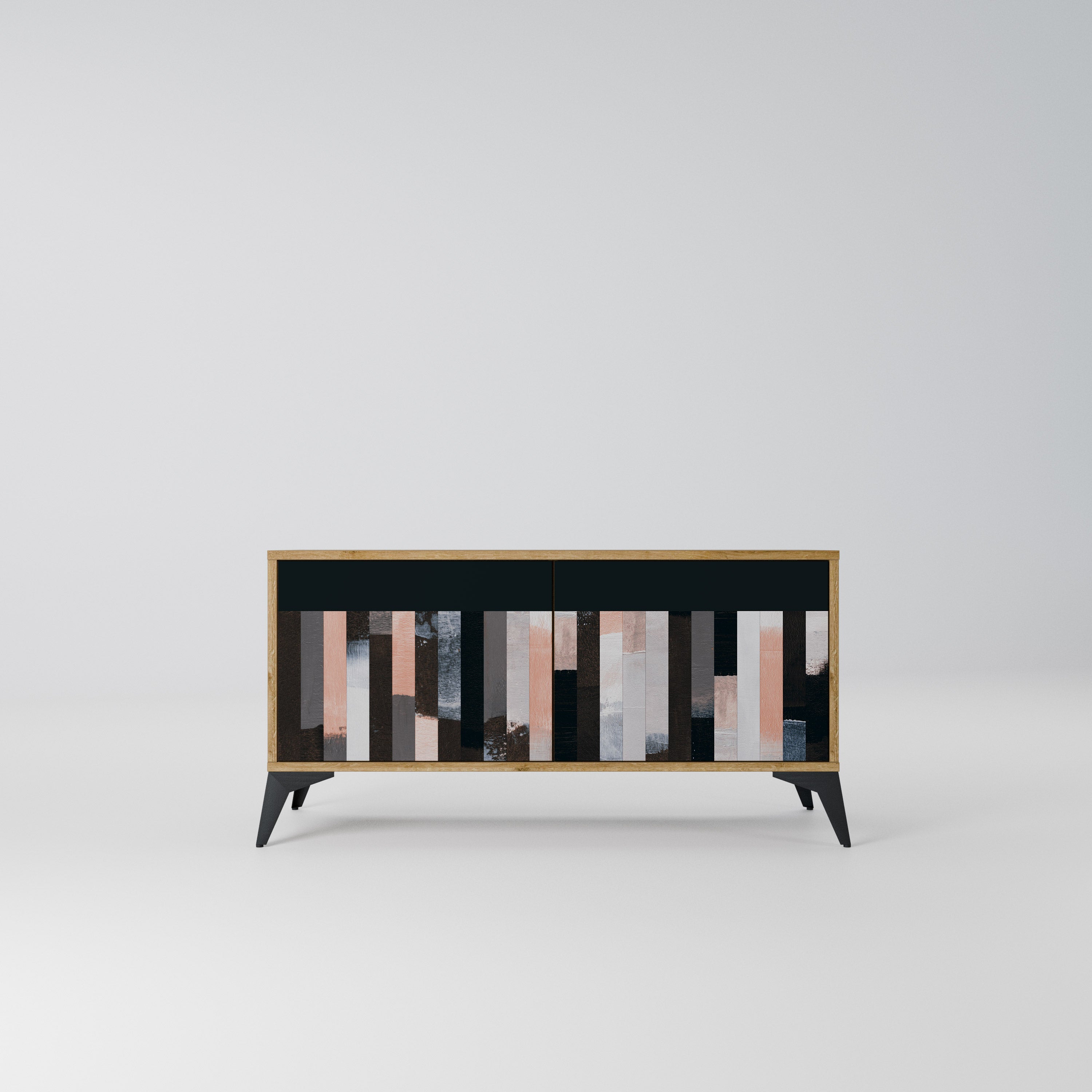 COLLAGE OF RECTANGLES Kompaktowa szafka RTV 2-drzwiowa