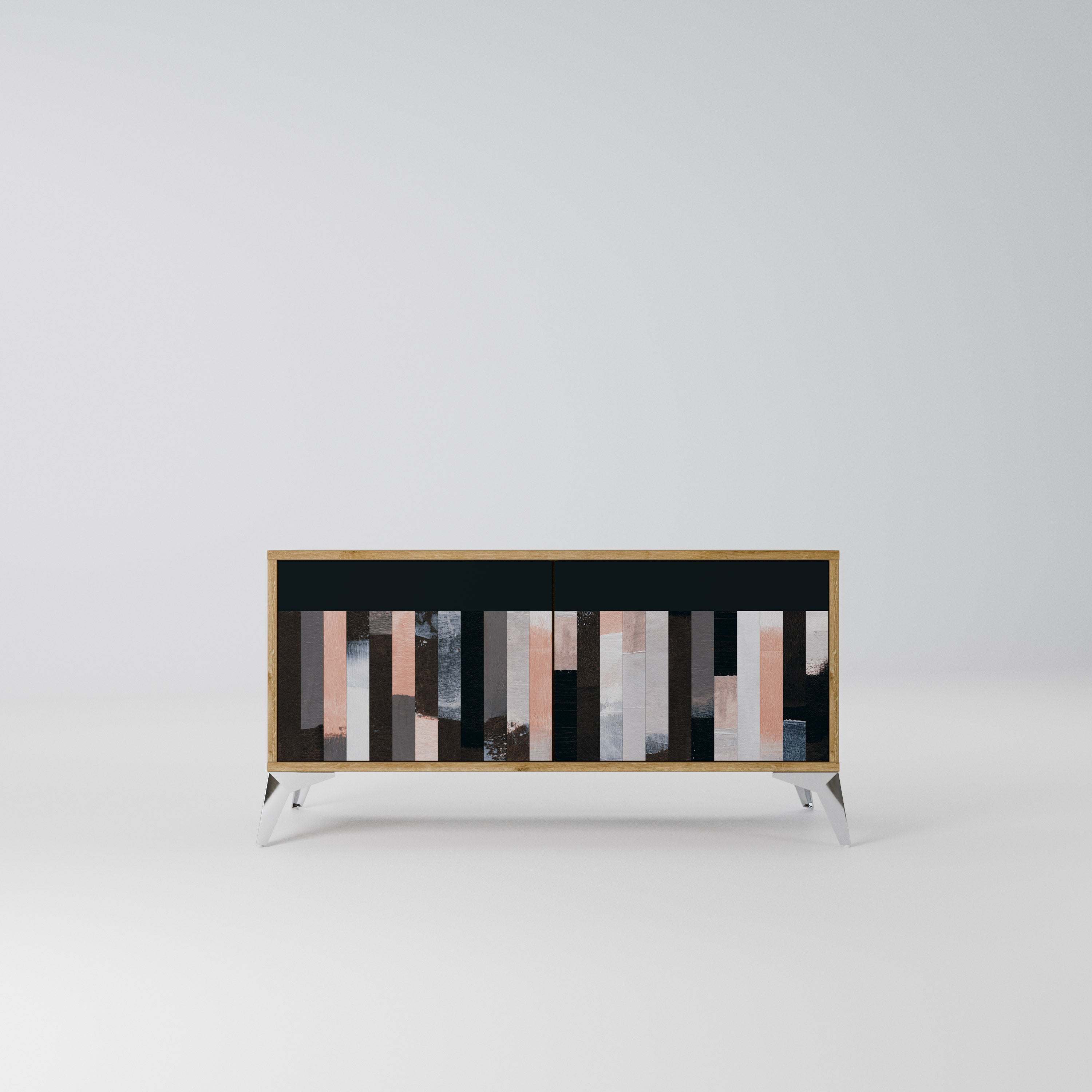 COLLAGE OF RECTANGLES Kompaktowa szafka RTV 2-drzwiowa