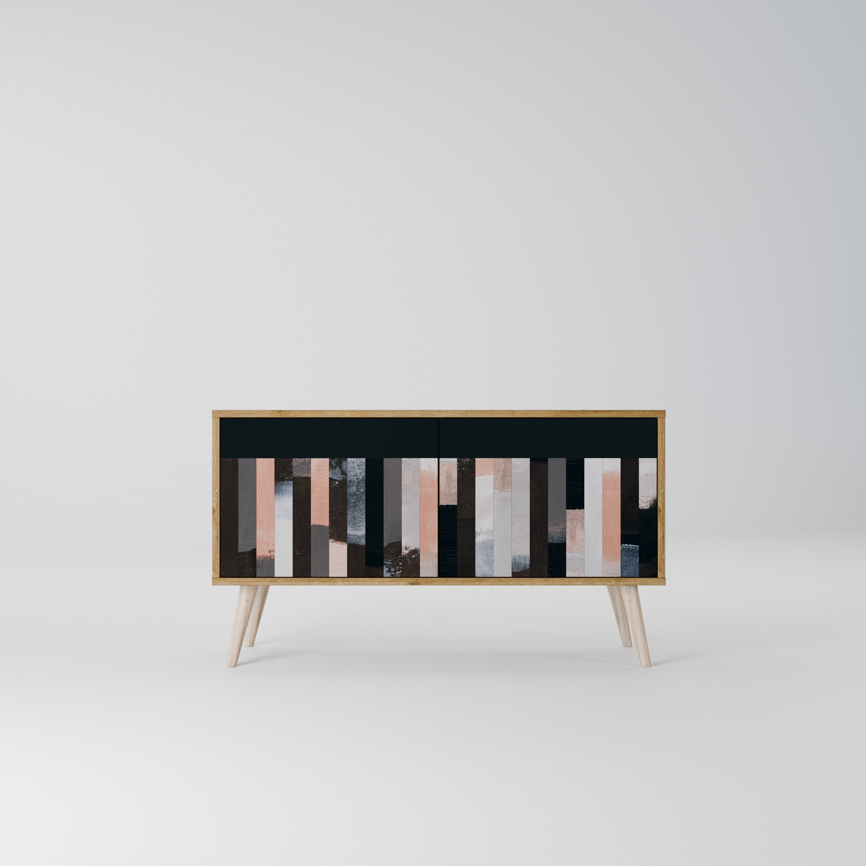 COLLAGE OF RECTANGLES Kompaktowa szafka RTV 2-drzwiowa