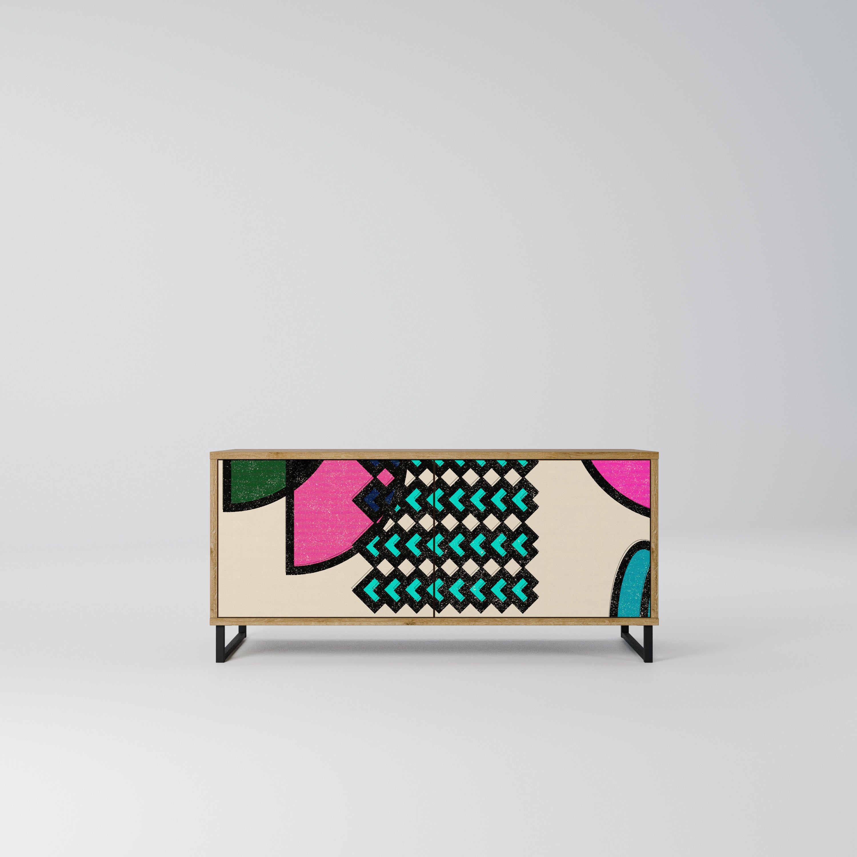 GEOMETRIC RHAPSODY Kompaktowa szafka RTV 2-drzwiowa