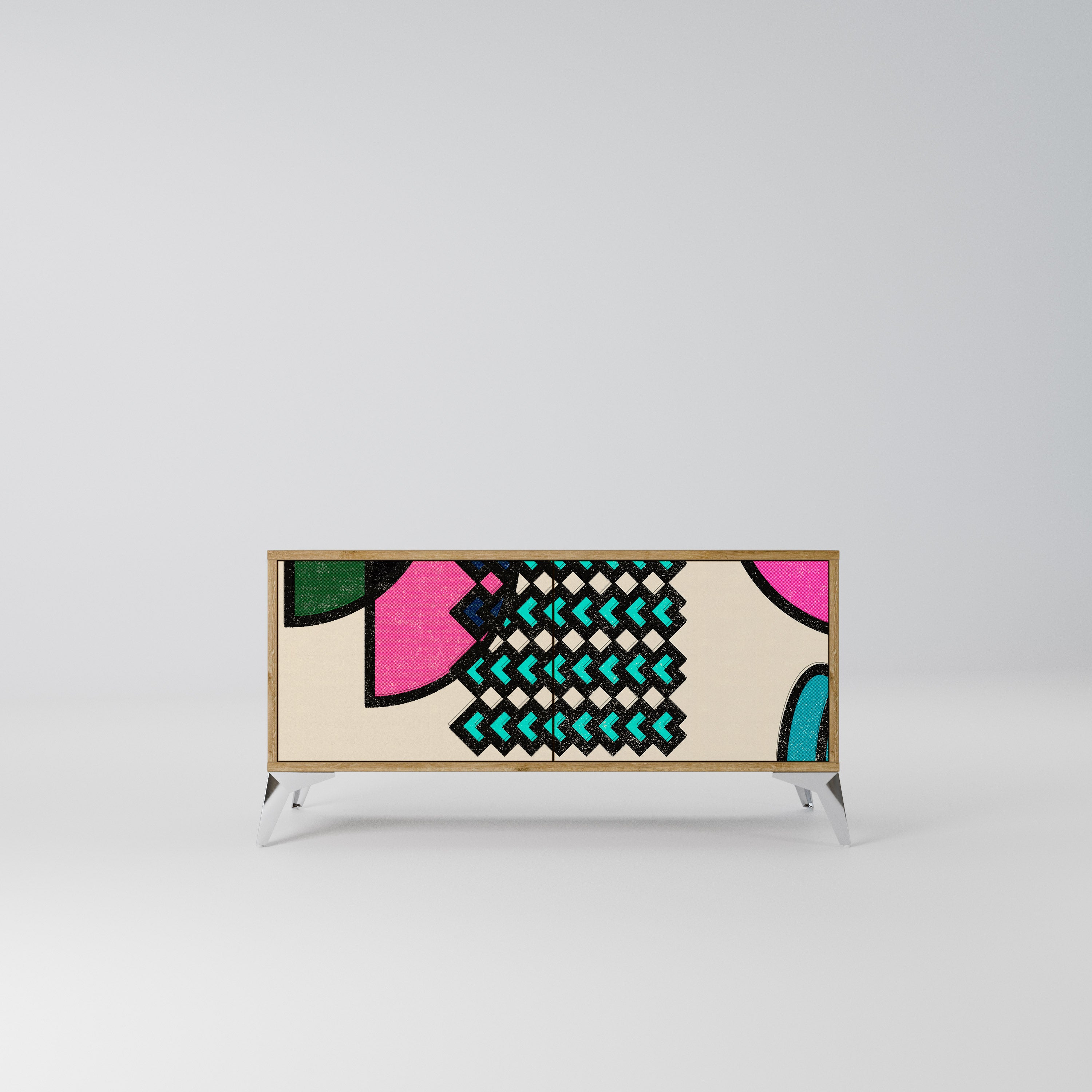 GEOMETRIC RHAPSODY Kompaktowa szafka RTV 2-drzwiowa