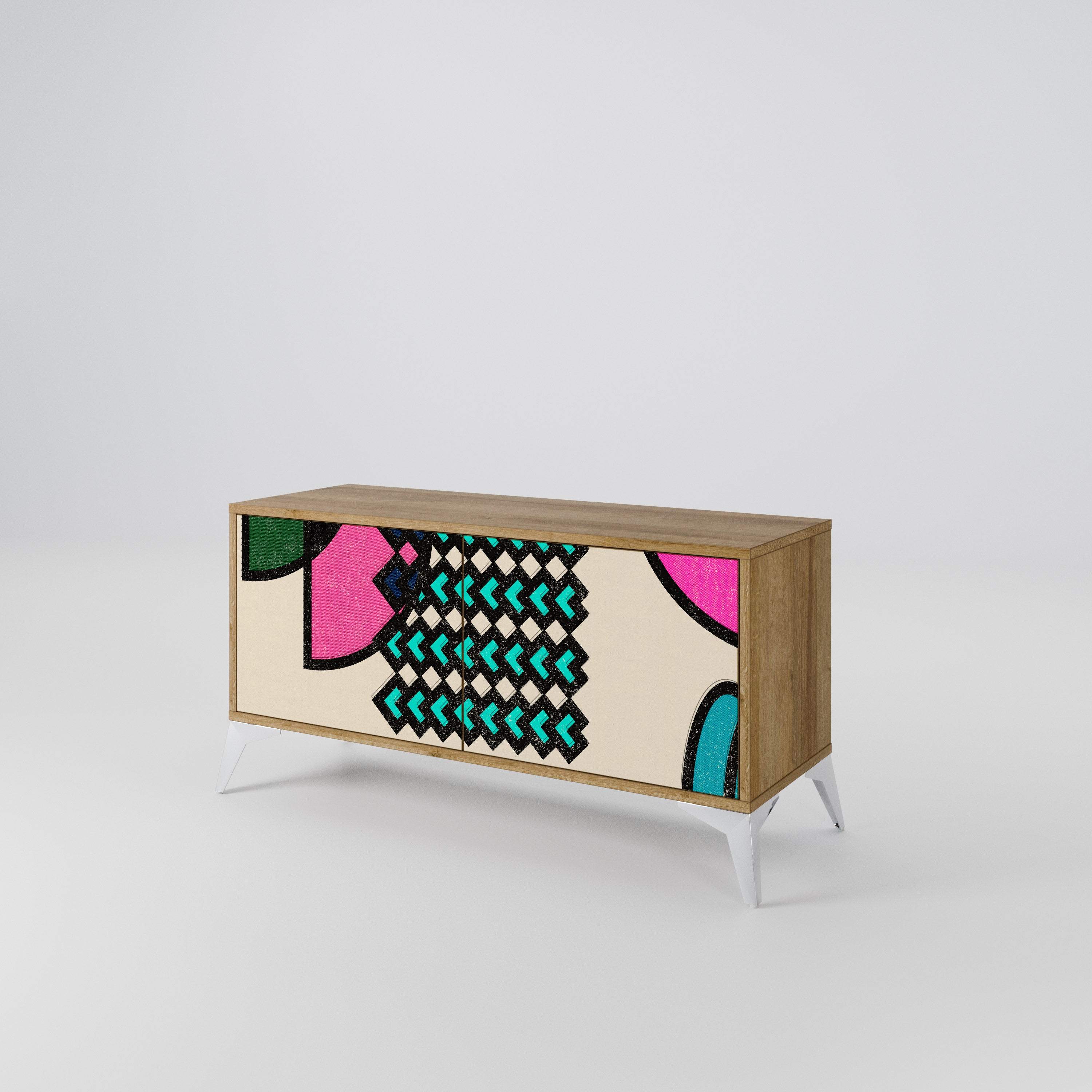 GEOMETRIC RHAPSODY Kompaktowa szafka RTV 2-drzwiowa