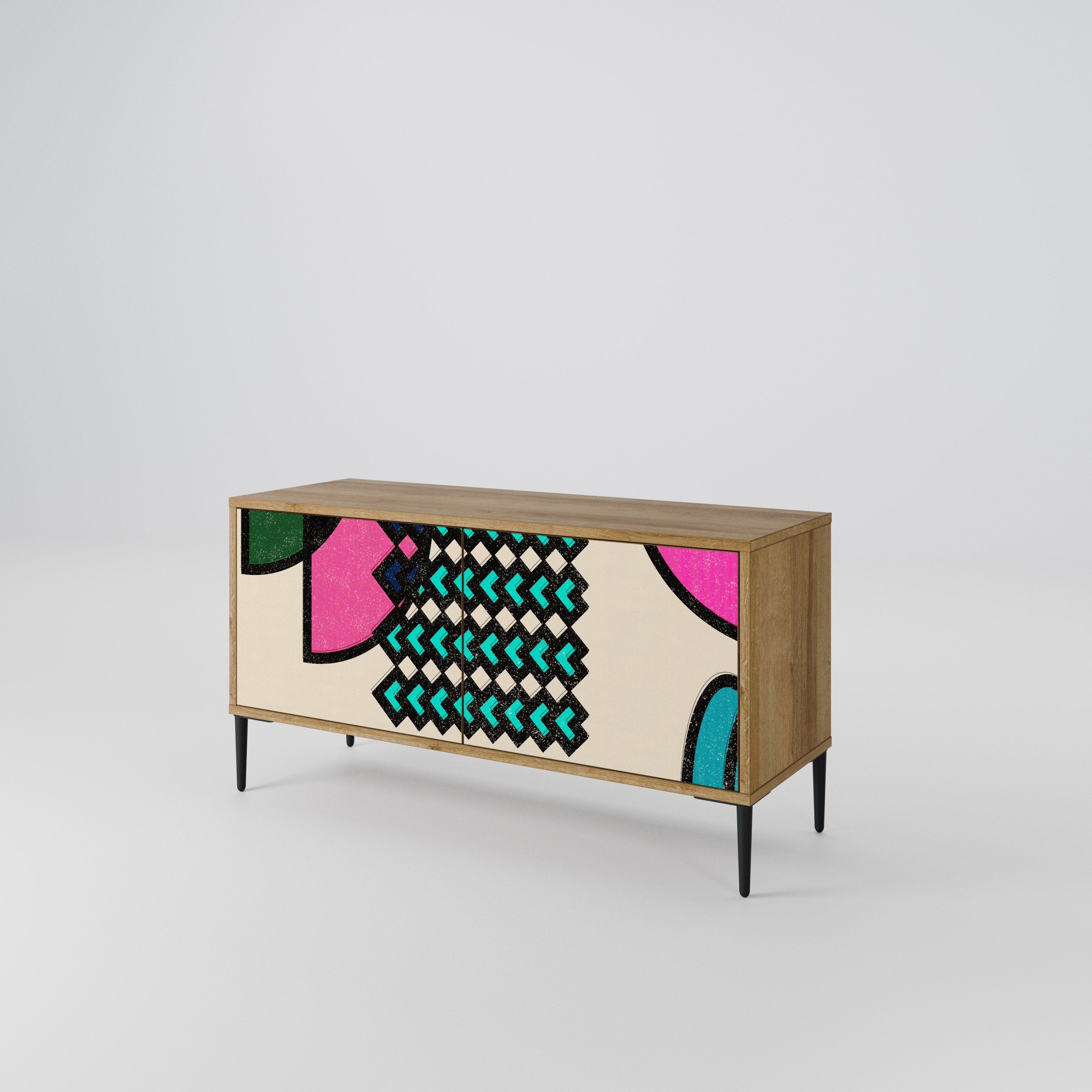 GEOMETRIC RHAPSODY Kompaktowa szafka RTV 2-drzwiowa