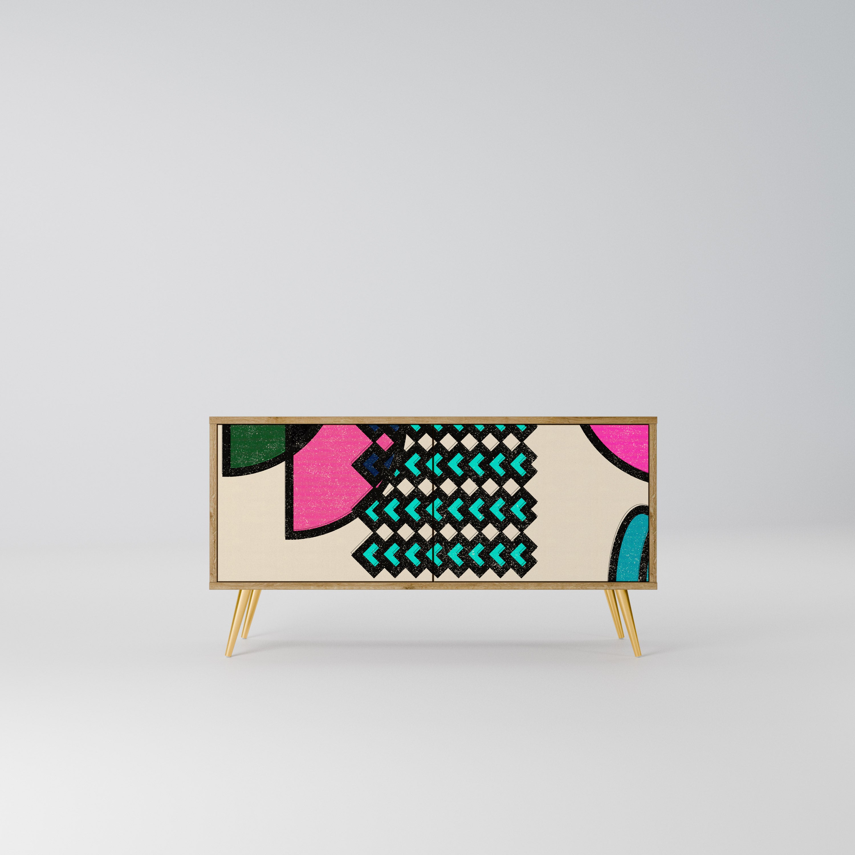 GEOMETRIC RHAPSODY Kompaktowa szafka RTV 2-drzwiowa
