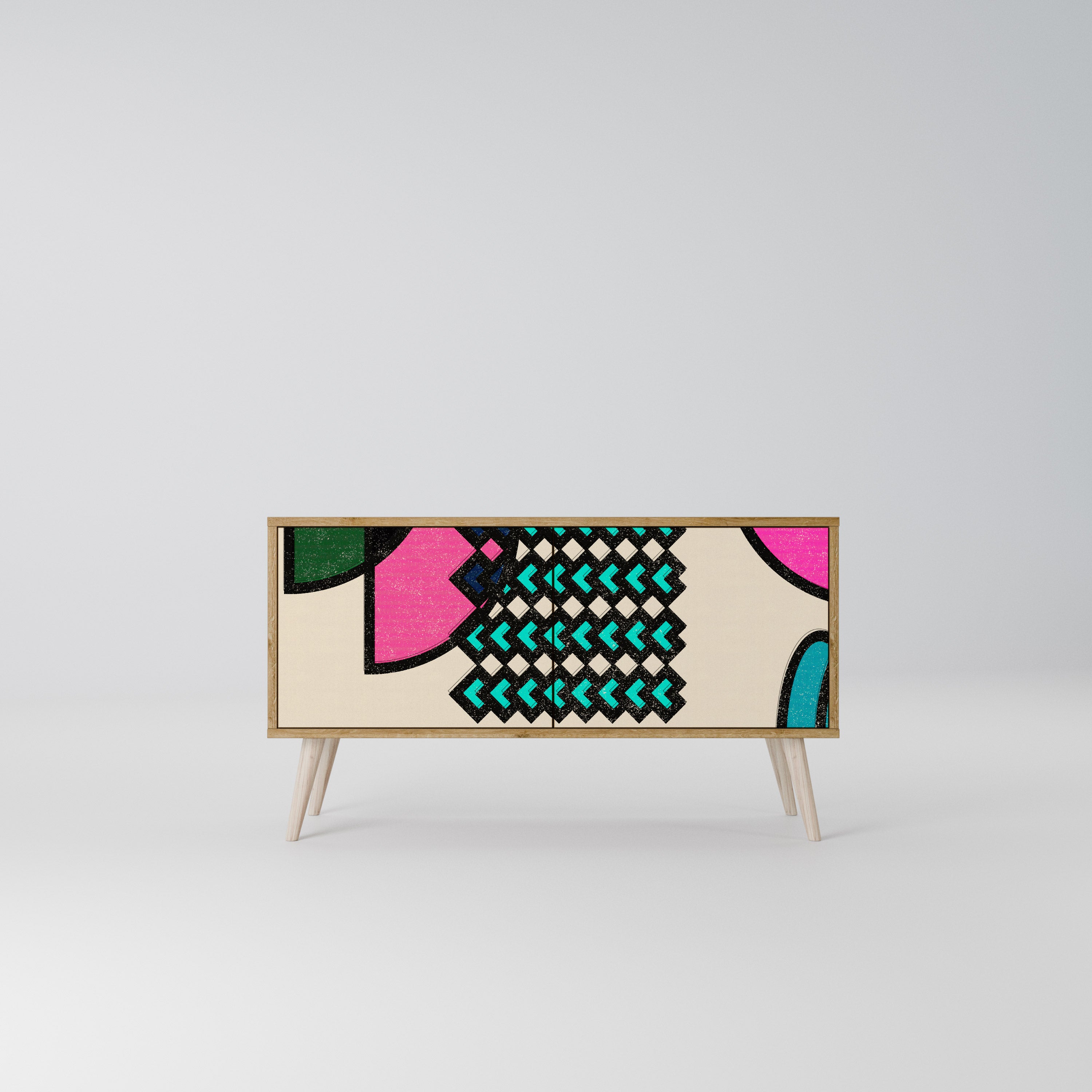 GEOMETRIC RHAPSODY Kompaktowa szafka RTV 2-drzwiowa