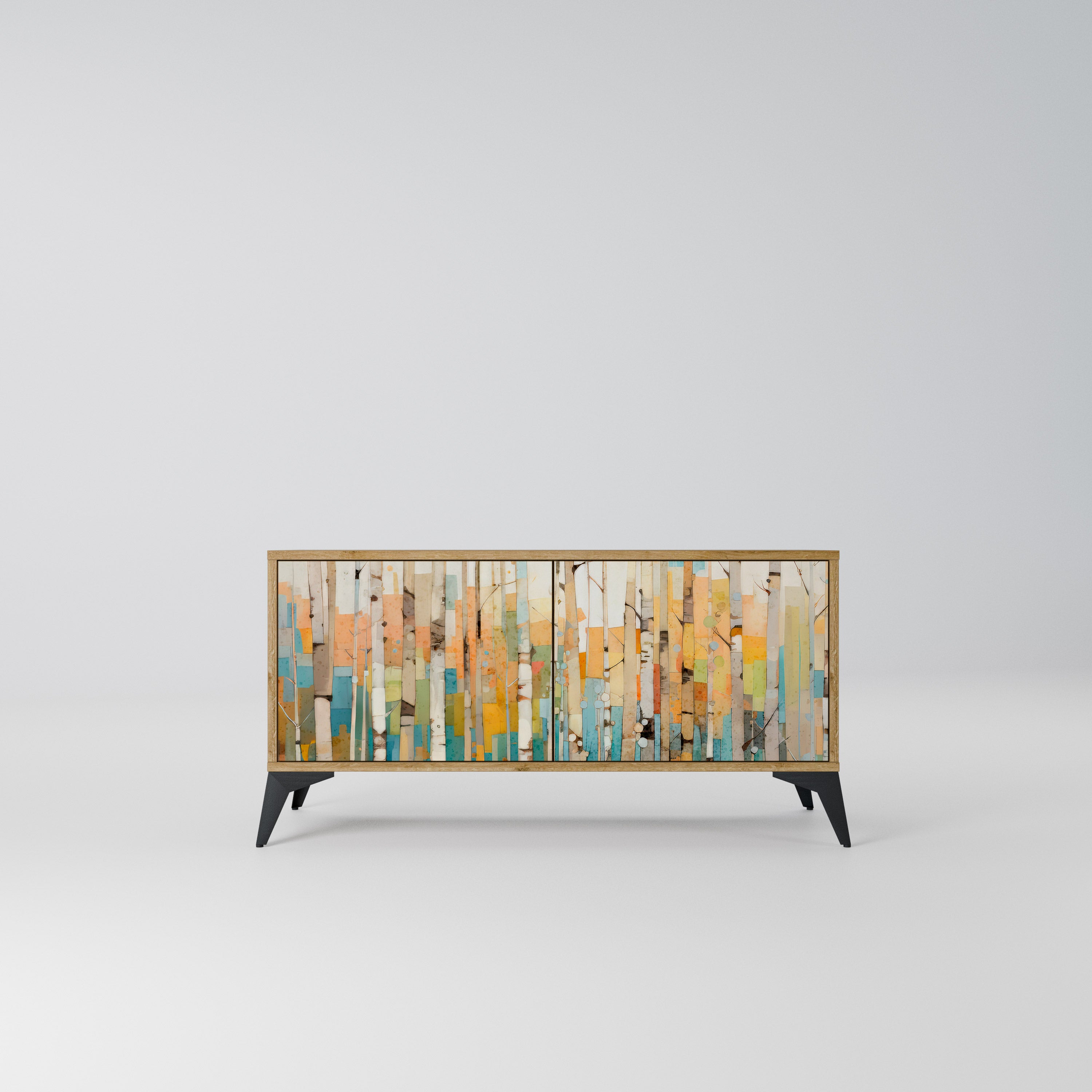 BIRCH KALEIDOSCOPE Kompaktowa szafka RTV 2-drzwiowa