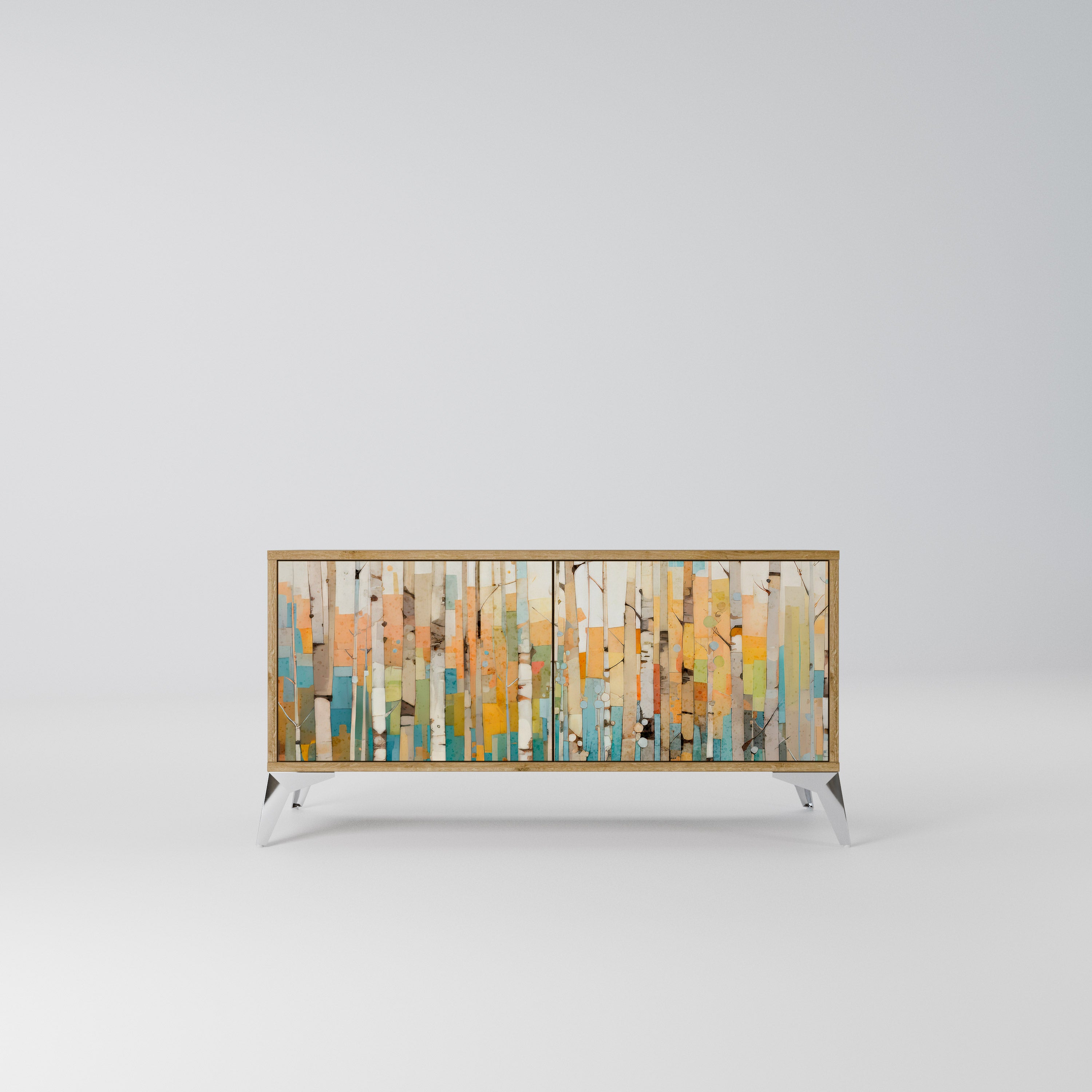 BIRCH KALEIDOSCOPE Kompaktowa szafka RTV 2-drzwiowa
