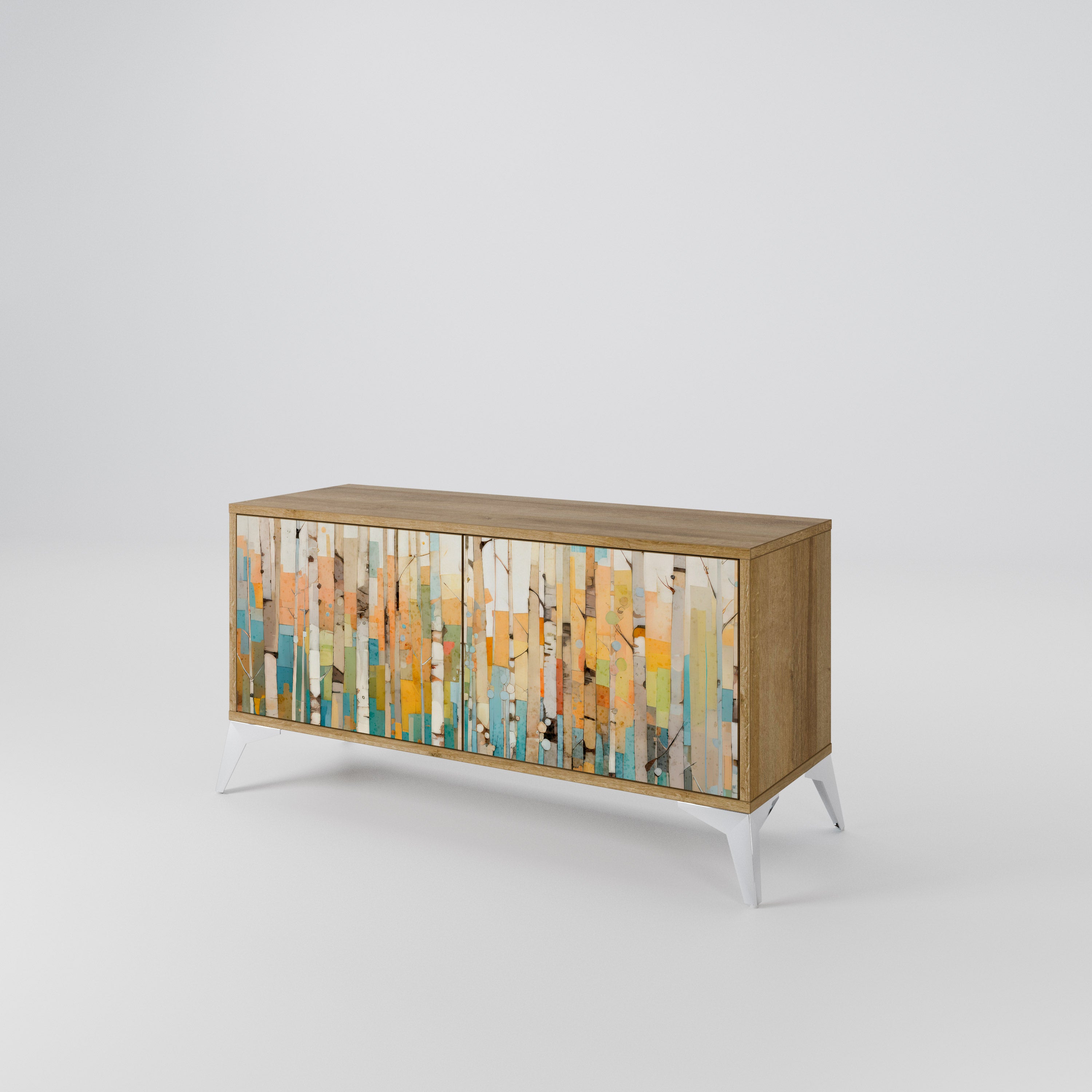 BIRCH KALEIDOSCOPE Kompaktowa szafka RTV 2-drzwiowa