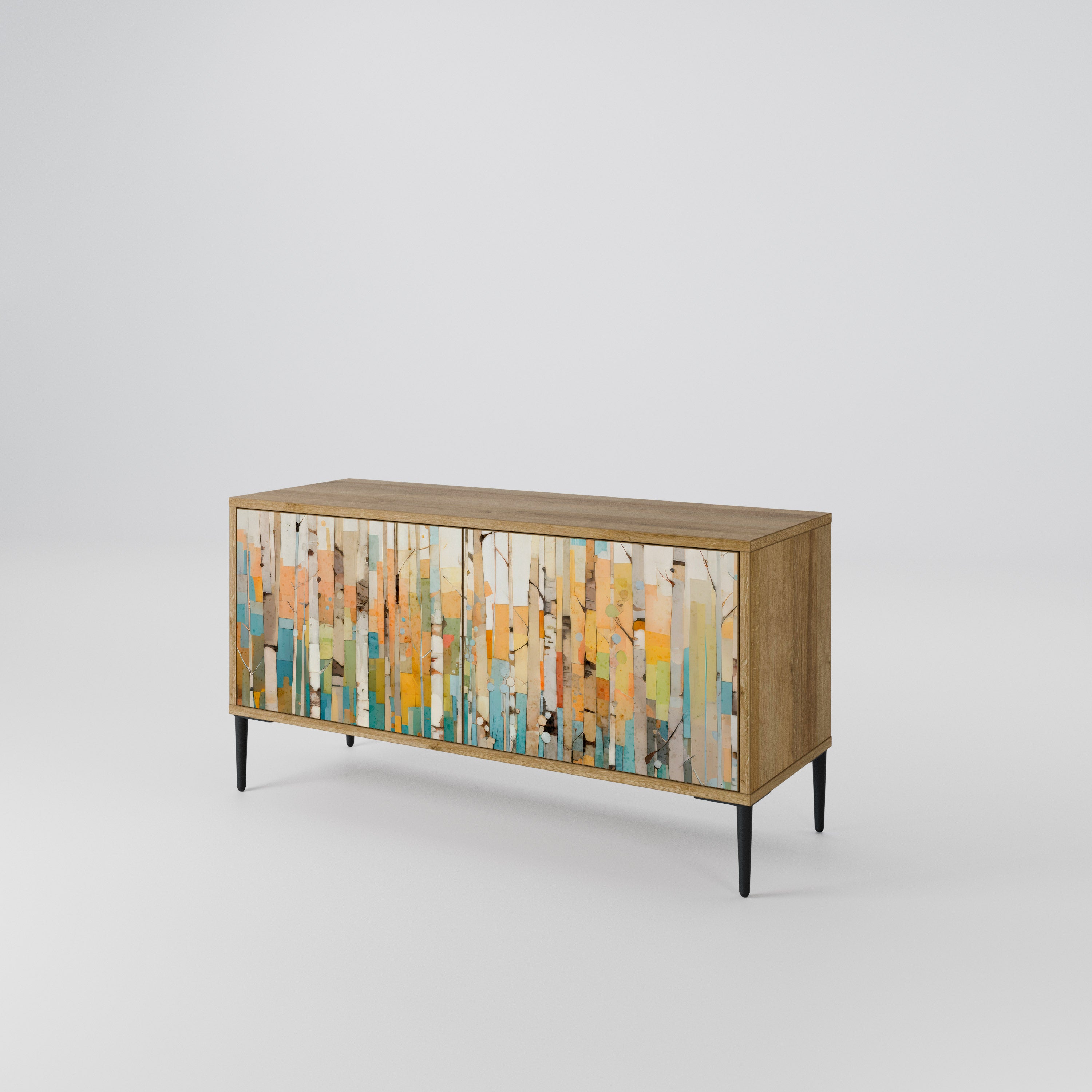 BIRCH KALEIDOSCOPE Kompaktowa szafka RTV 2-drzwiowa