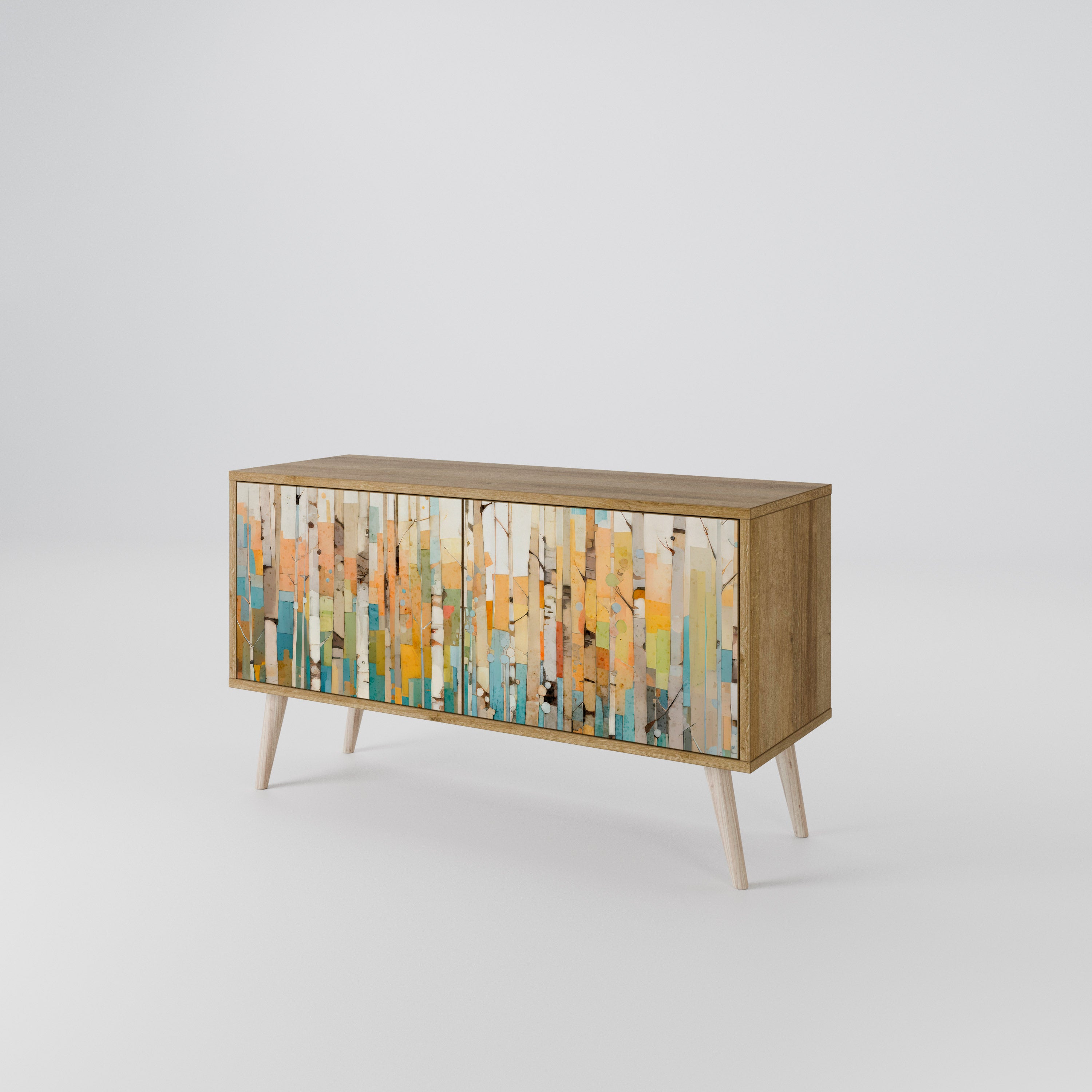 BIRCH KALEIDOSCOPE Kompaktowa szafka RTV 2-drzwiowa