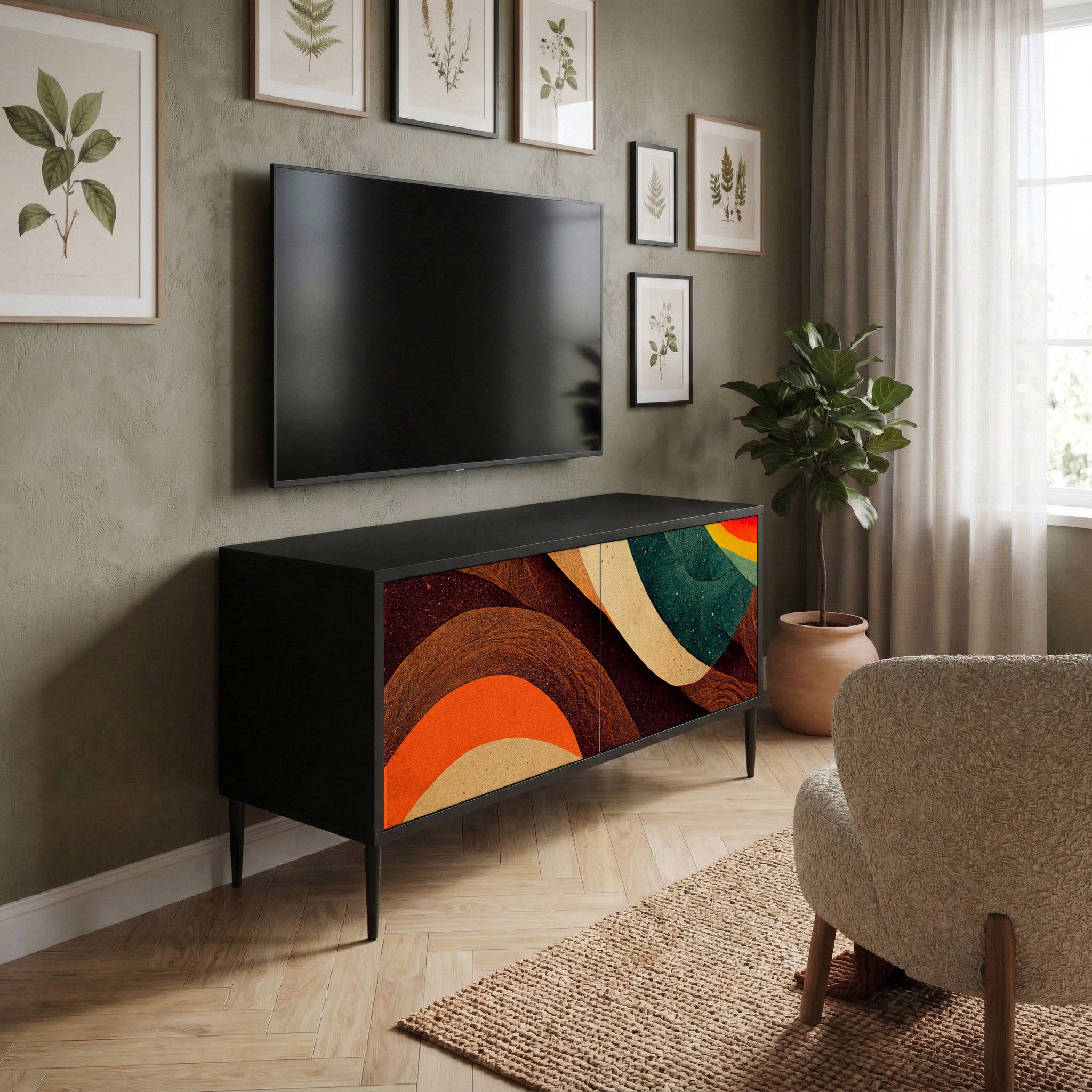 COLORFUL STRANDS Kompaktowa szafka RTV 2-drzwiowa