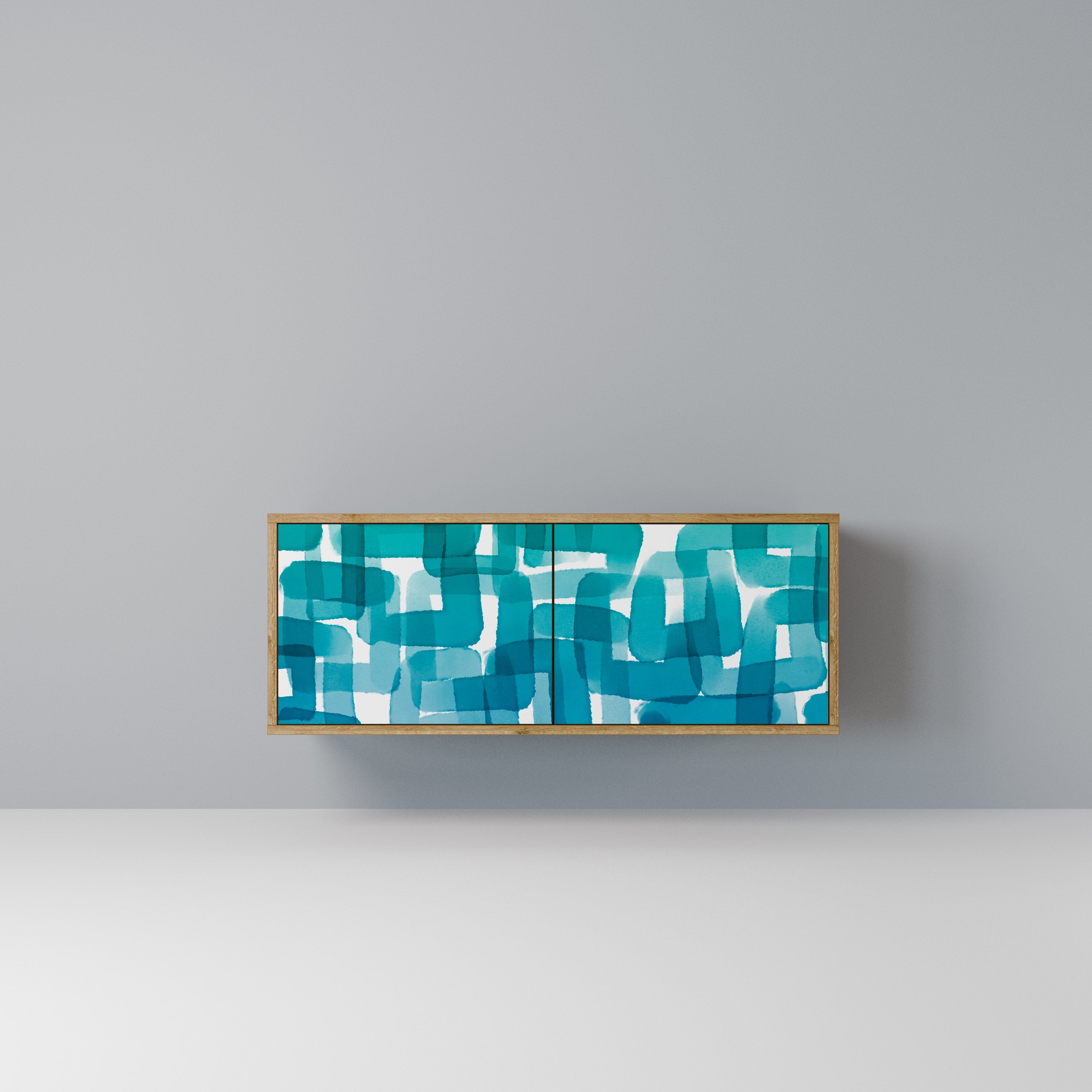 TURQUOISE RECTANGLES Kompaktowa szafka RTV 2-drzwiowa