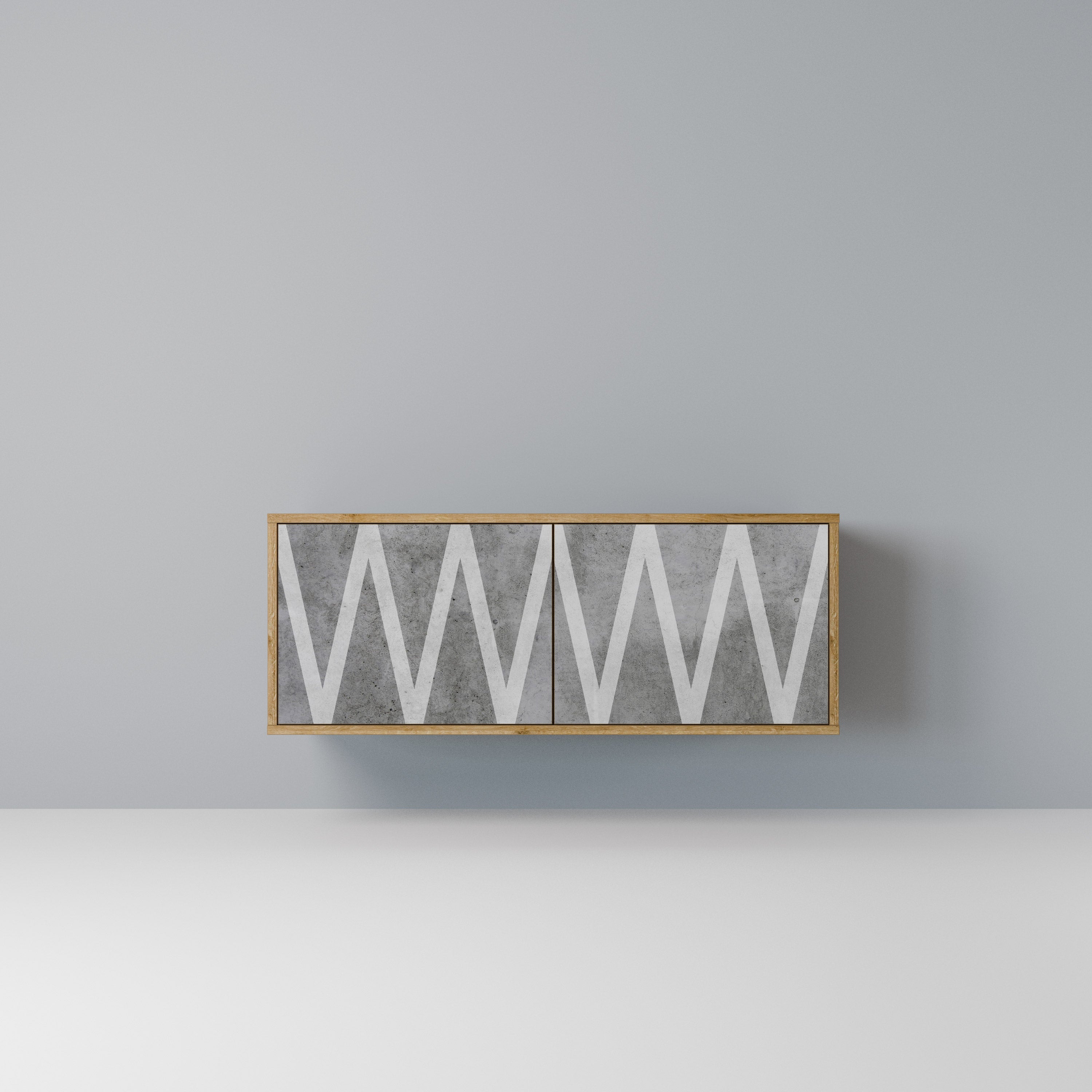 SOLID ZIG ZAG Kompaktowa szafka RTV 2-drzwiowa