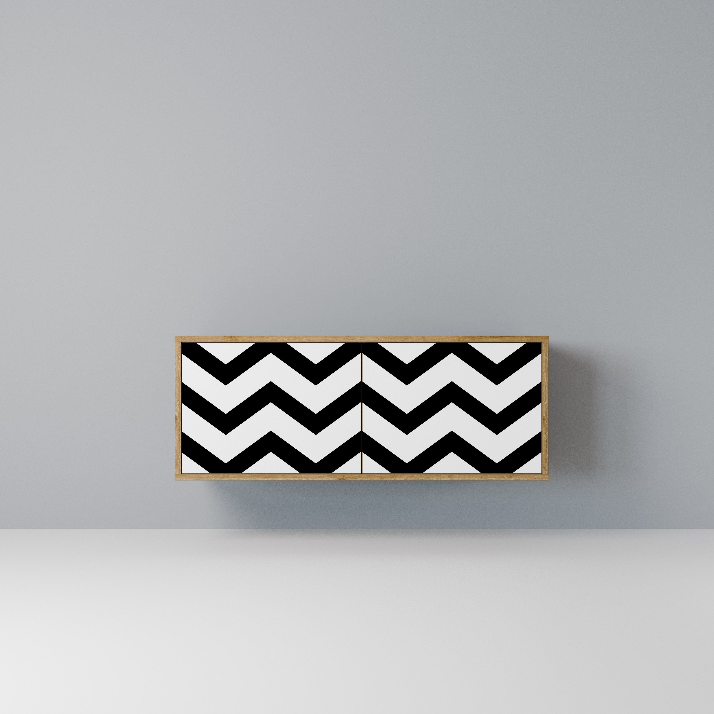 CLASSIC ZIG ZAG Kompaktowa szafka RTV 2-drzwiowa