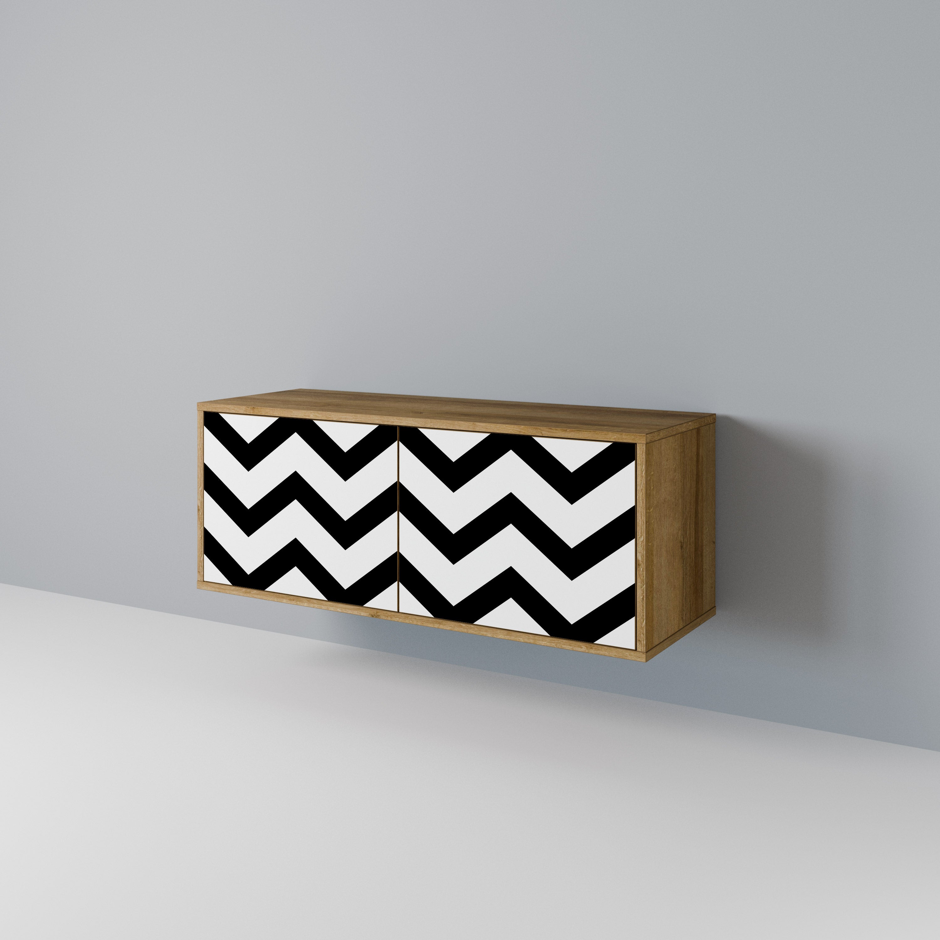 CLASSIC ZIG ZAG Kompaktowa szafka RTV 2-drzwiowa