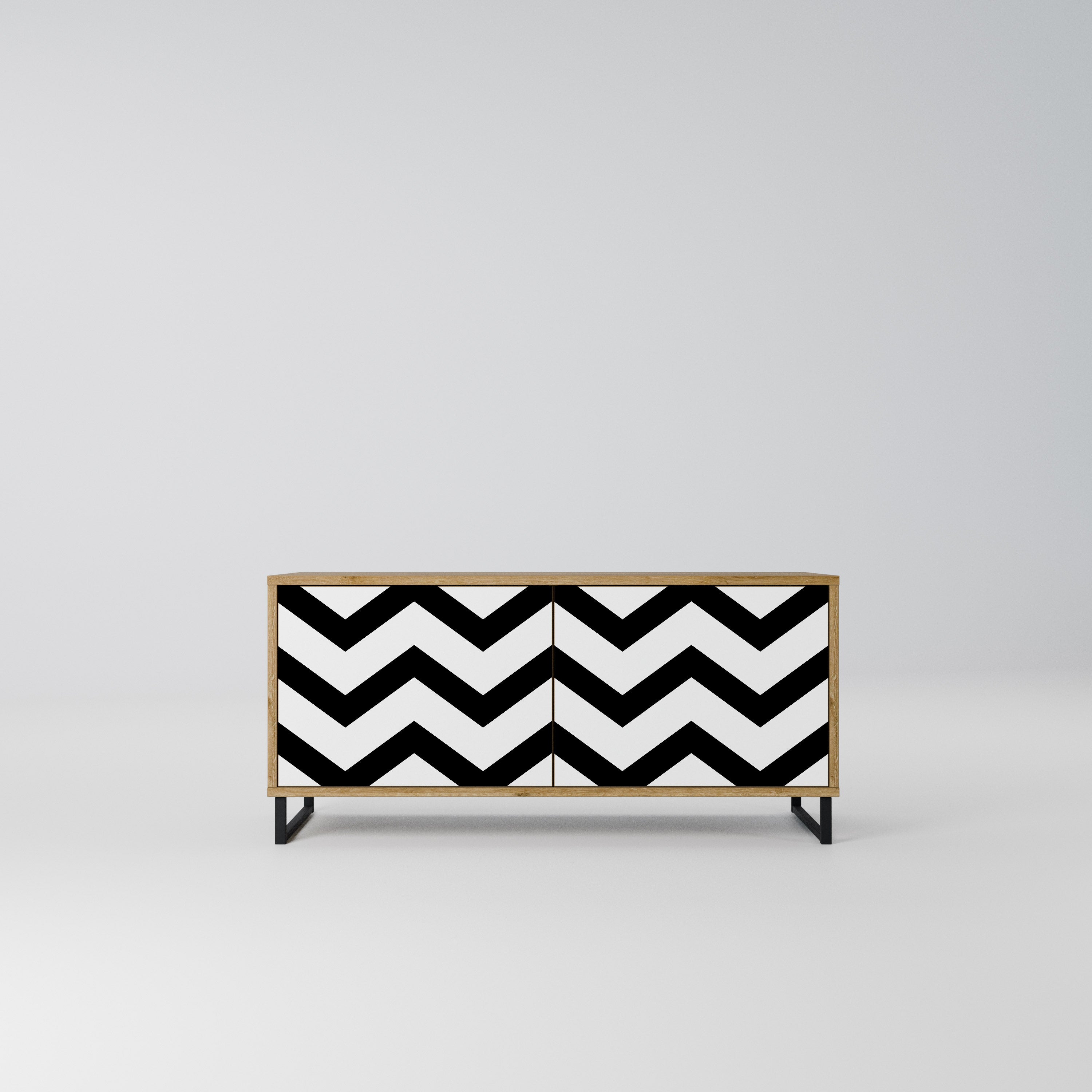 CLASSIC ZIG ZAG Kompaktowa szafka RTV 2-drzwiowa
