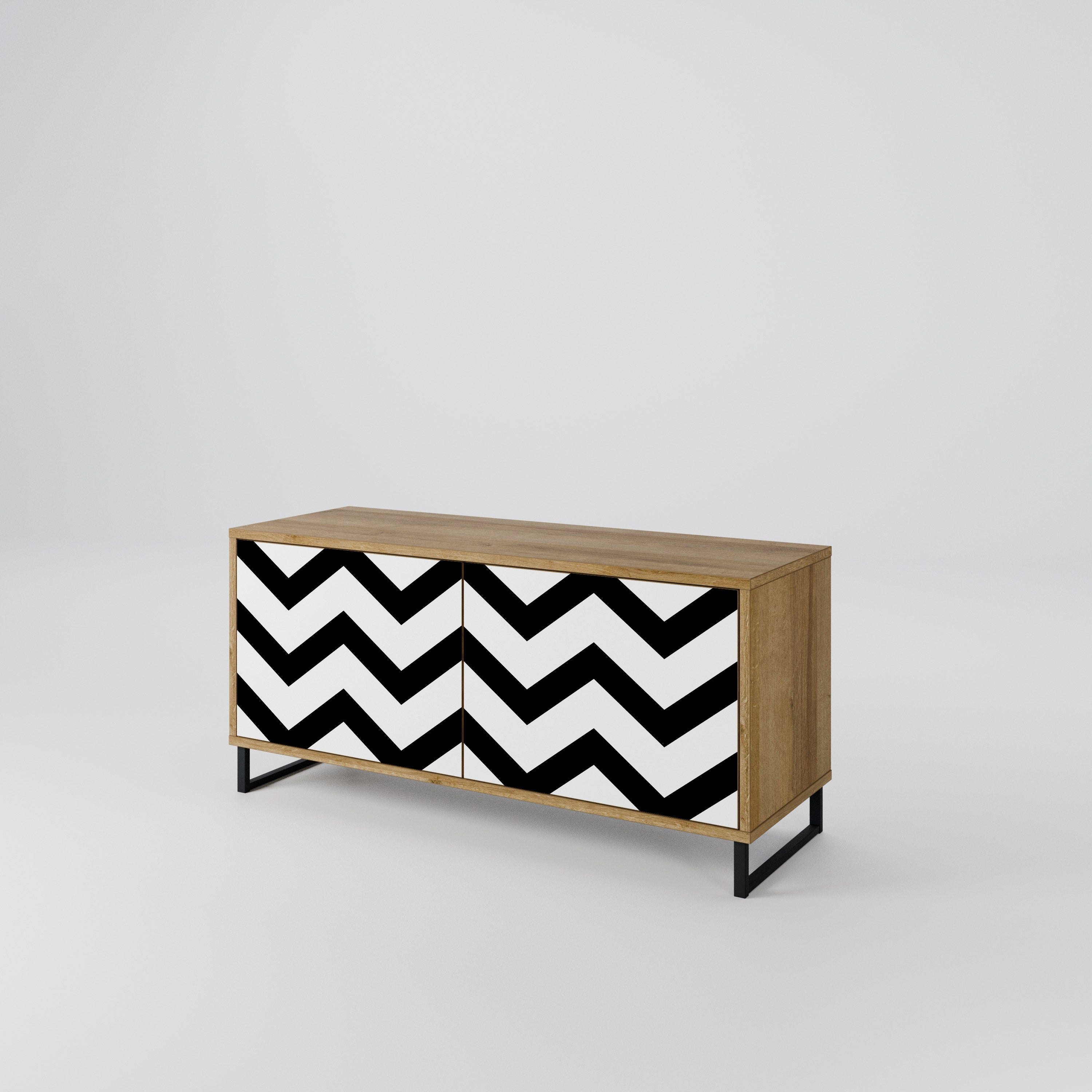 CLASSIC ZIG ZAG Kompaktowa szafka RTV 2-drzwiowa
