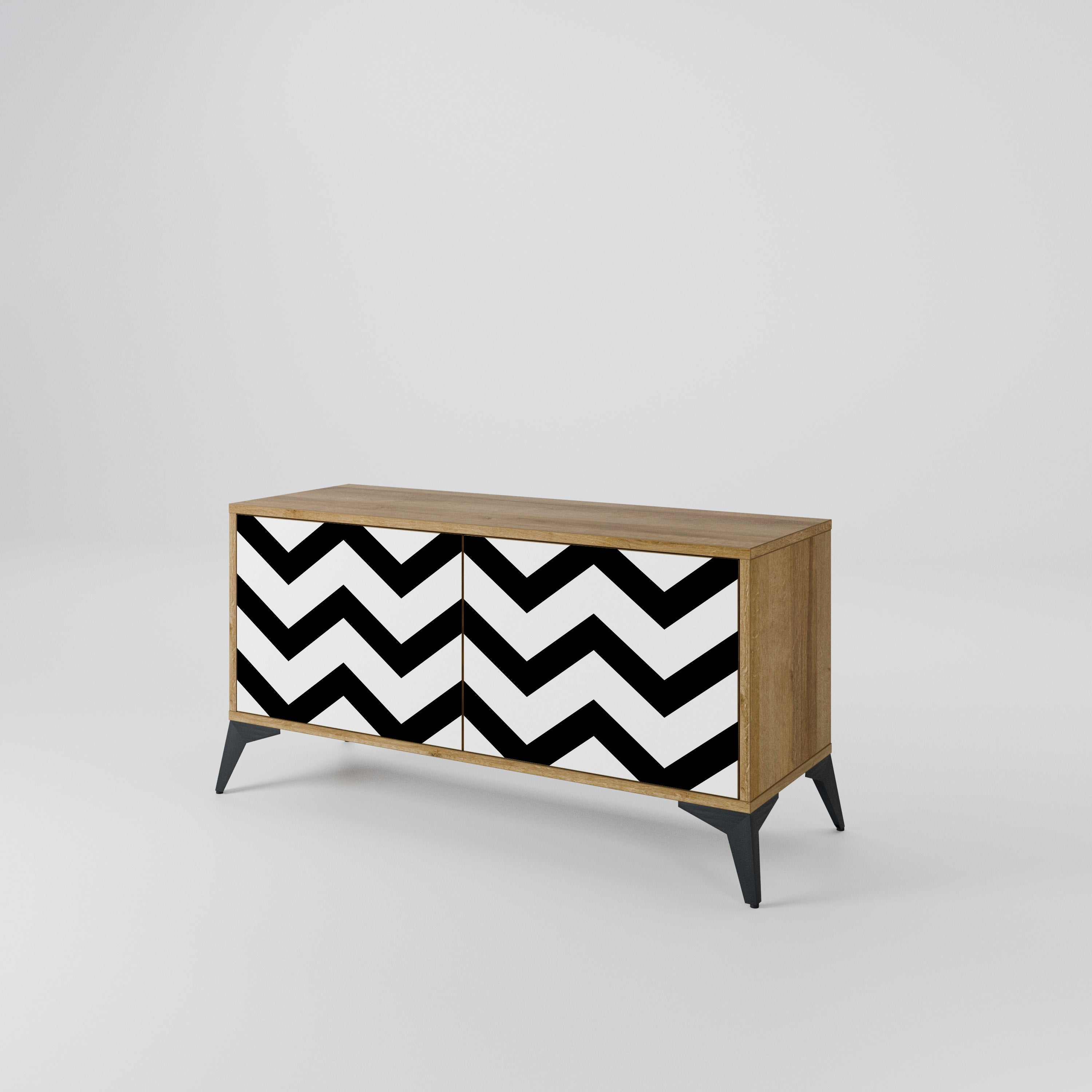 CLASSIC ZIG ZAG Kompaktowa szafka RTV 2-drzwiowa